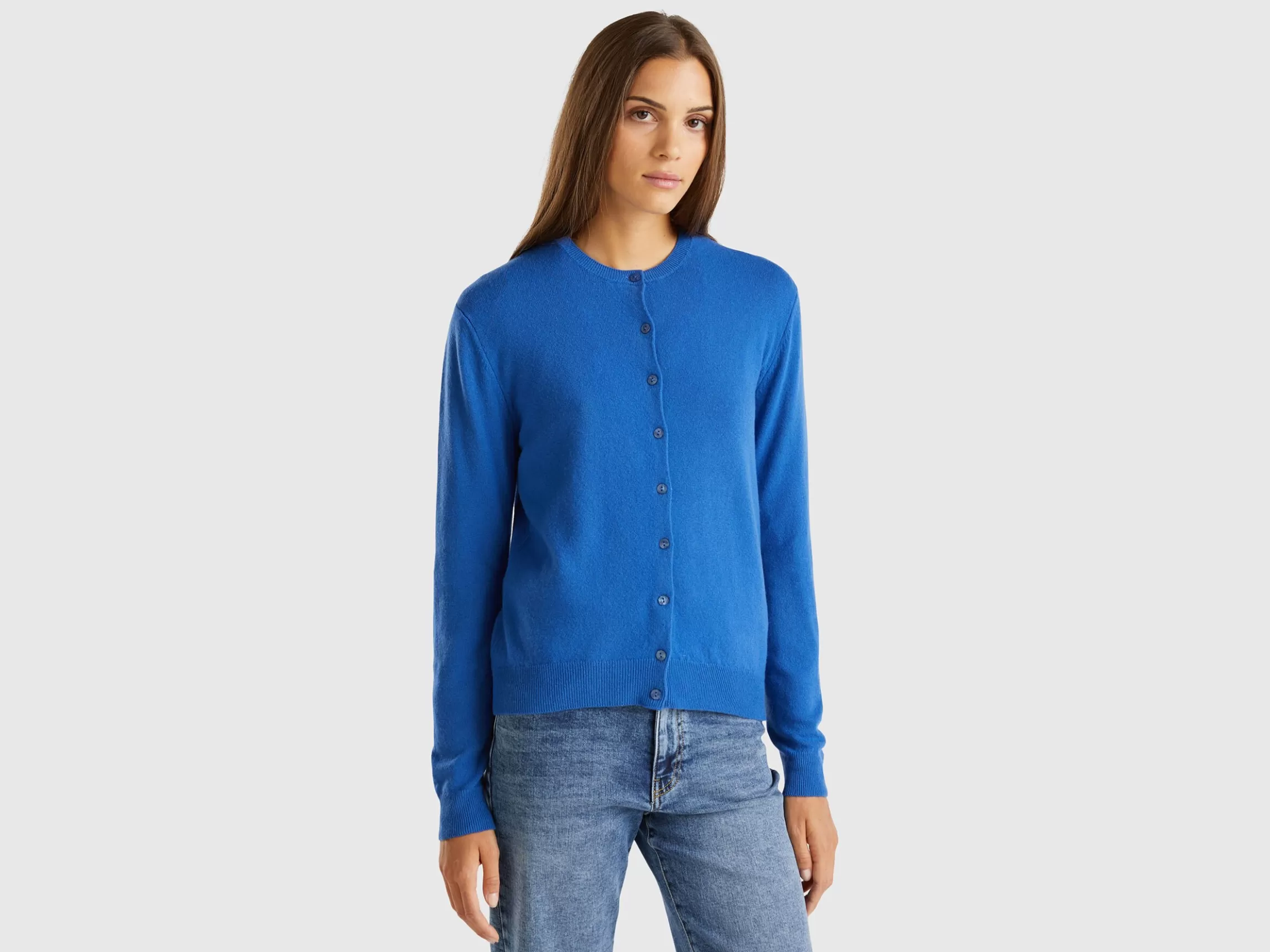 United Colors of Benetton crew neck cardigan in pure Merino wool