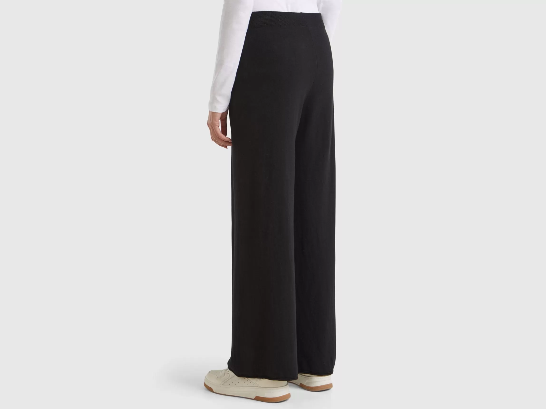 United Colors of Benetton wide leg trousers in cashmere and wool blend