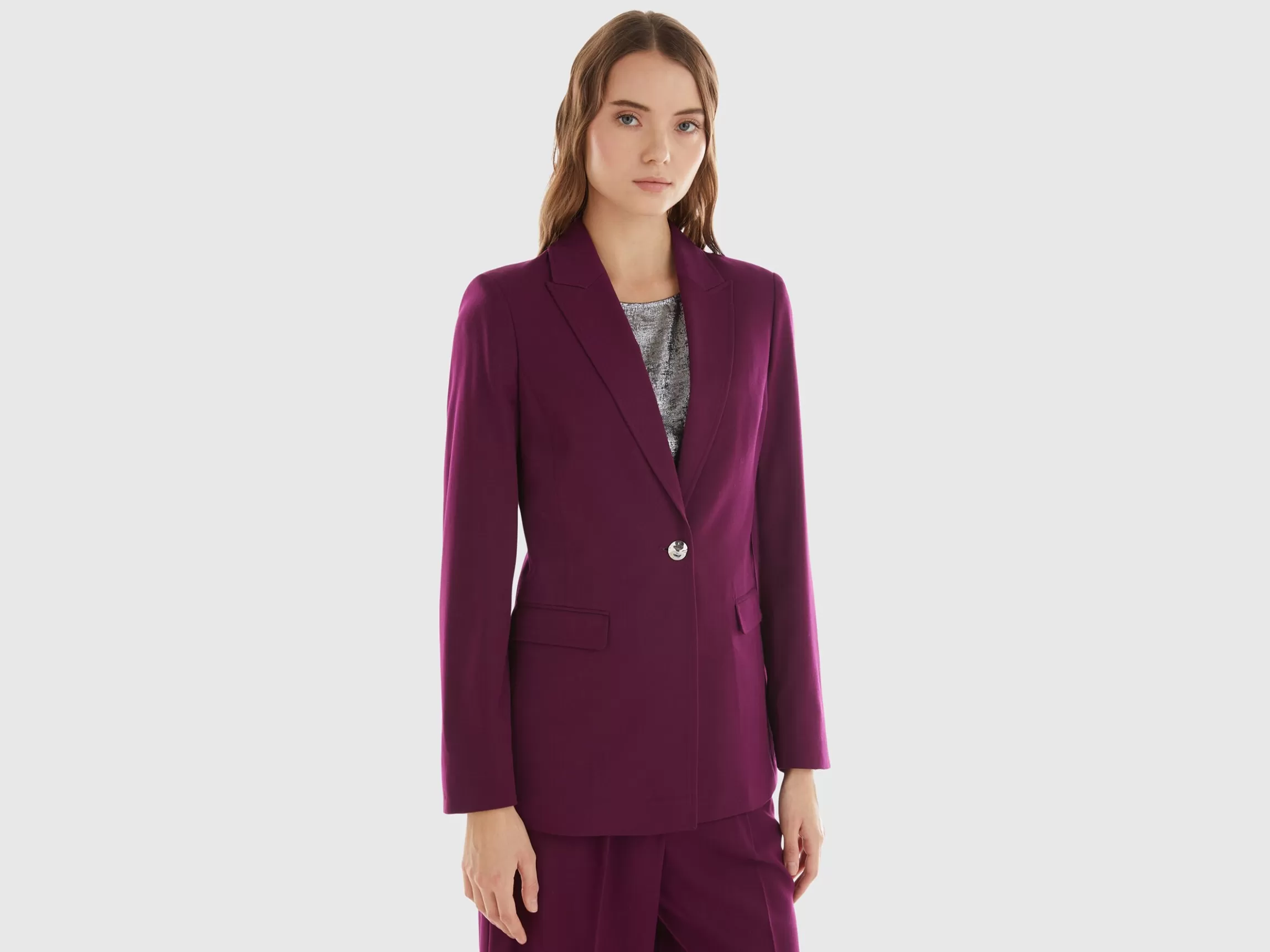 United Colors of Benetton Blazer in wool and viscose blend