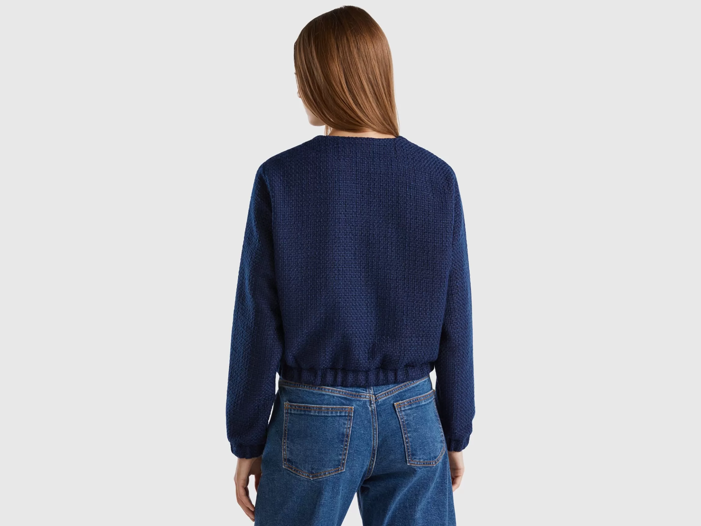United Colors of Benetton Bomber jacket with bouclé look