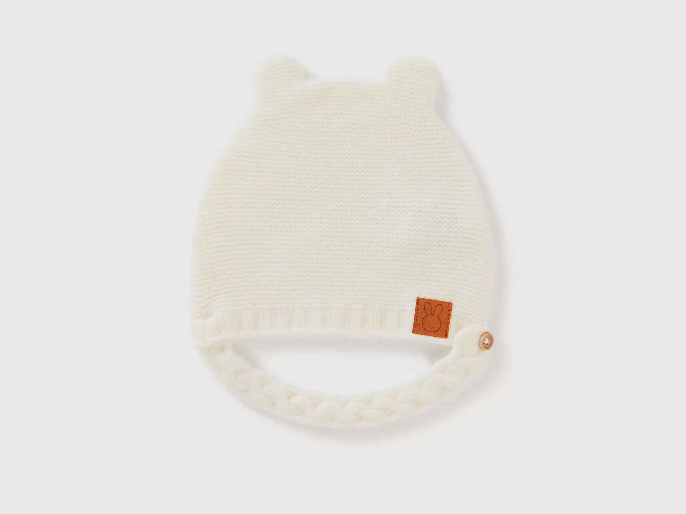 United Colors of Benetton Cap with ear applique in recycled wool blend