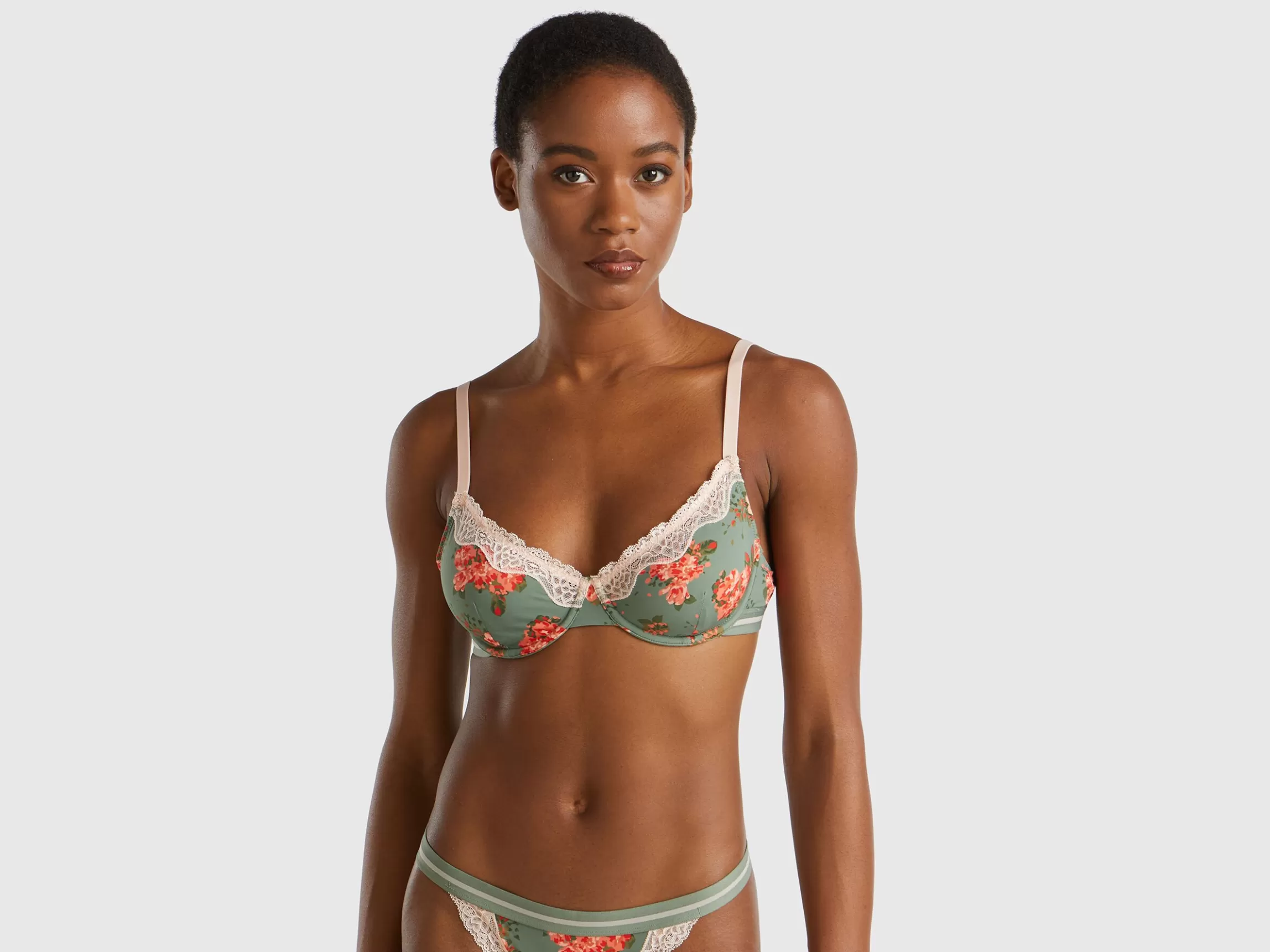 United Colors of Benetton Charmeuse bra with floral print