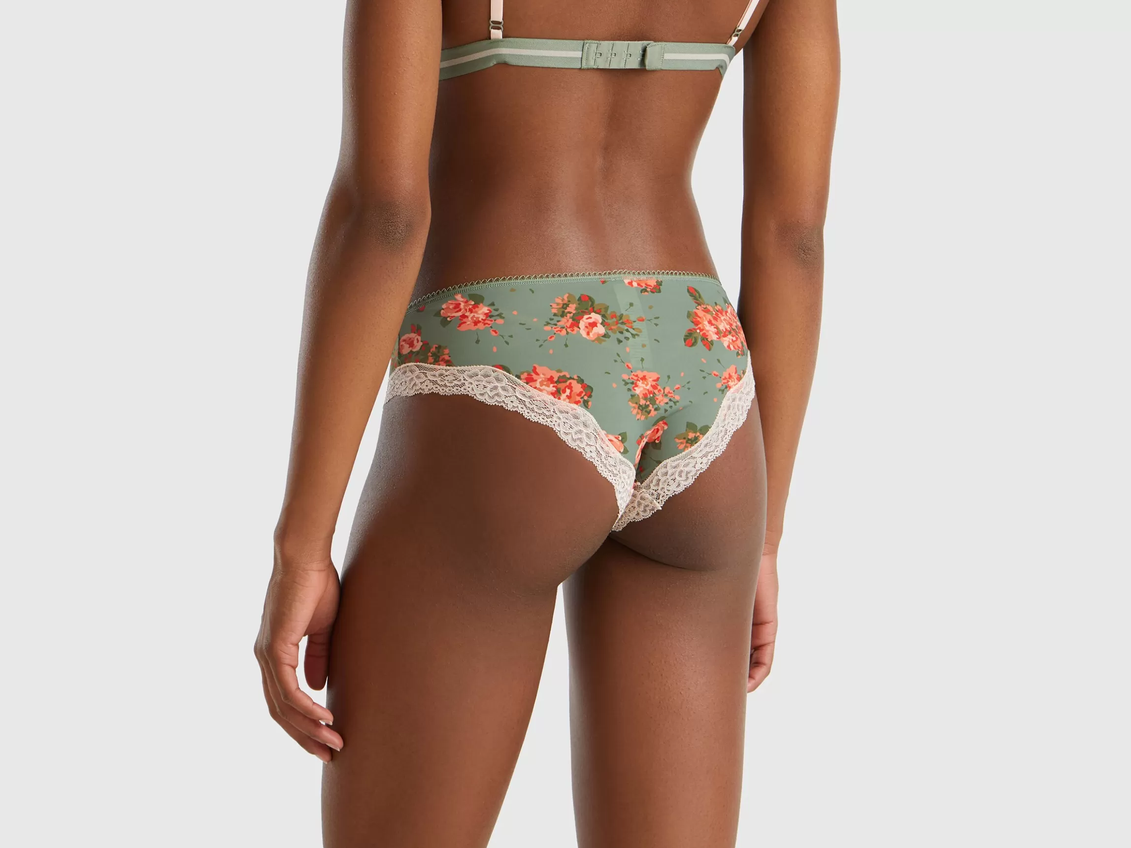 United Colors of Benetton Charmeuse briefs with floral print
