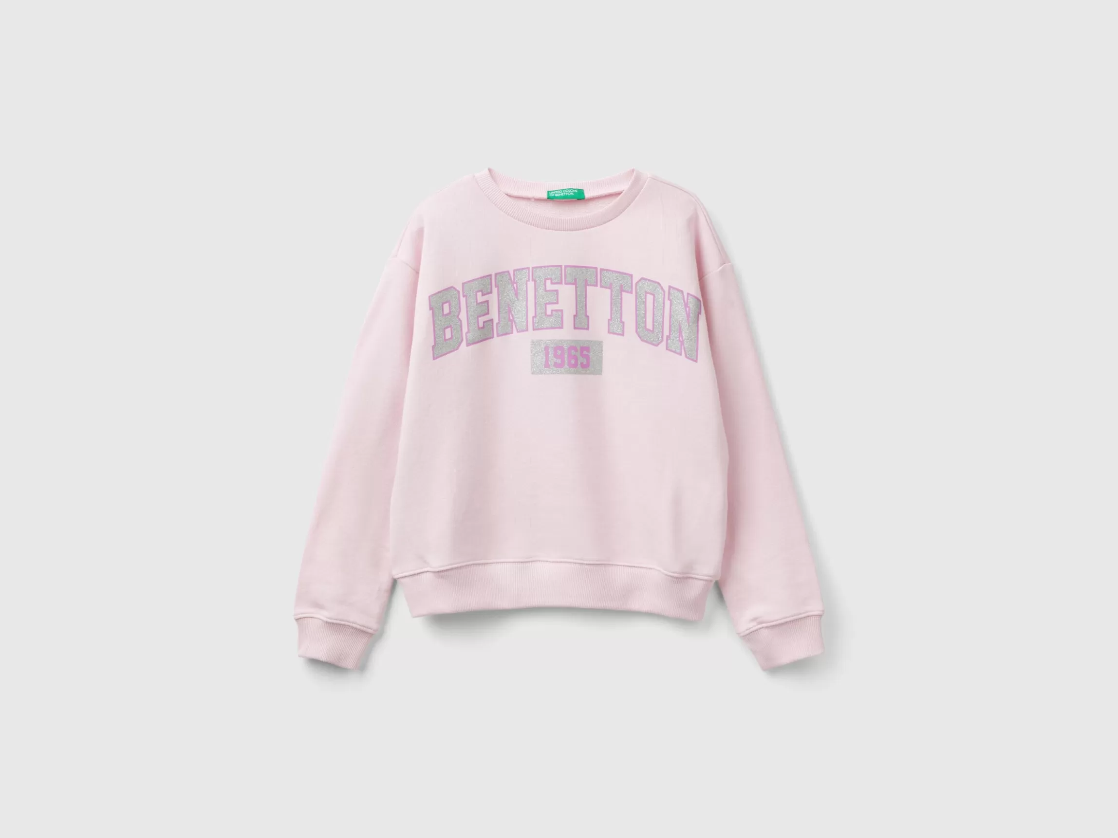 United Colors of Benetton 100% cotton sweatshirt with glittery logo
