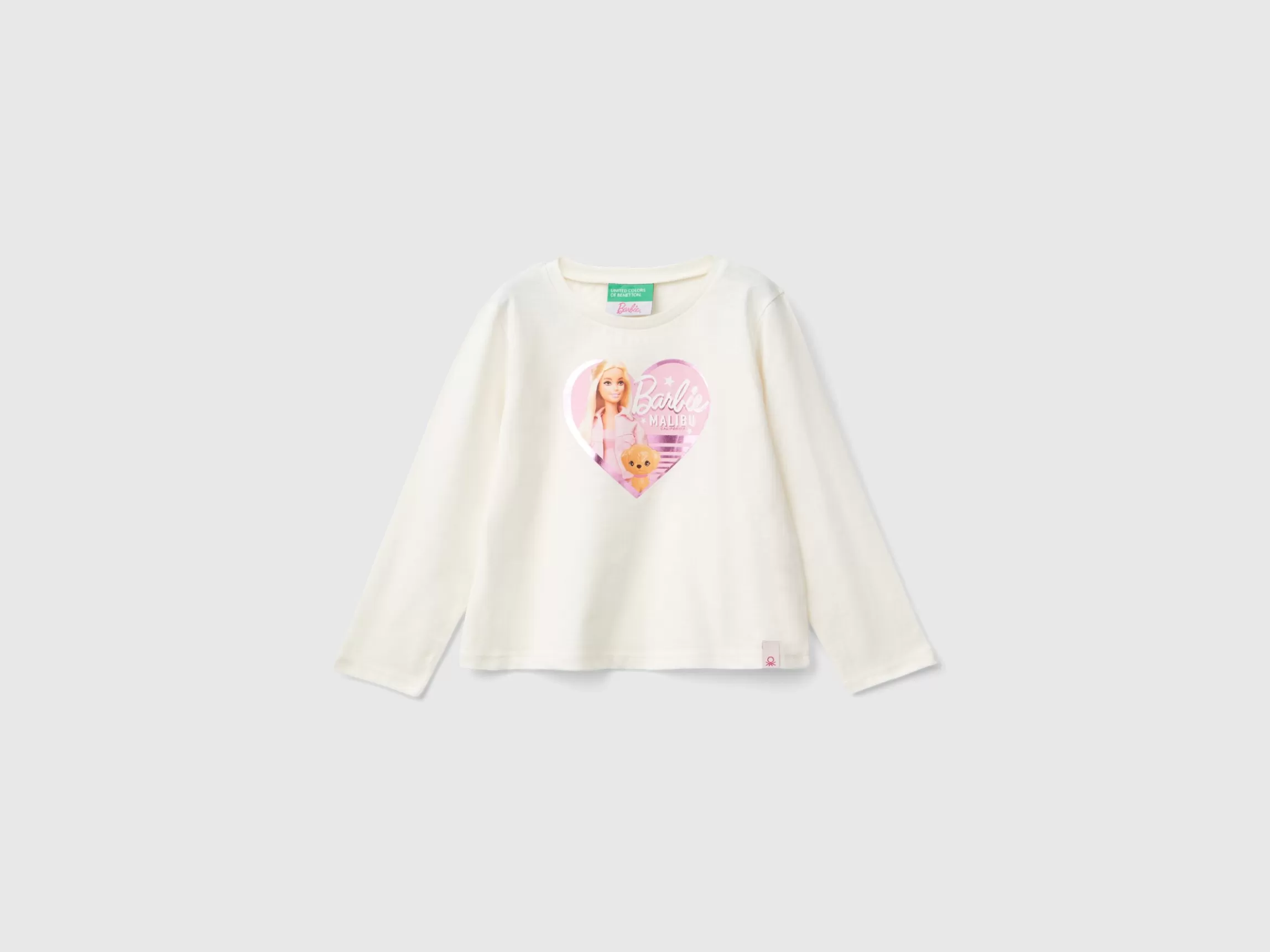 United Colors of Benetton Cream Barbie t-shirt with glossy print