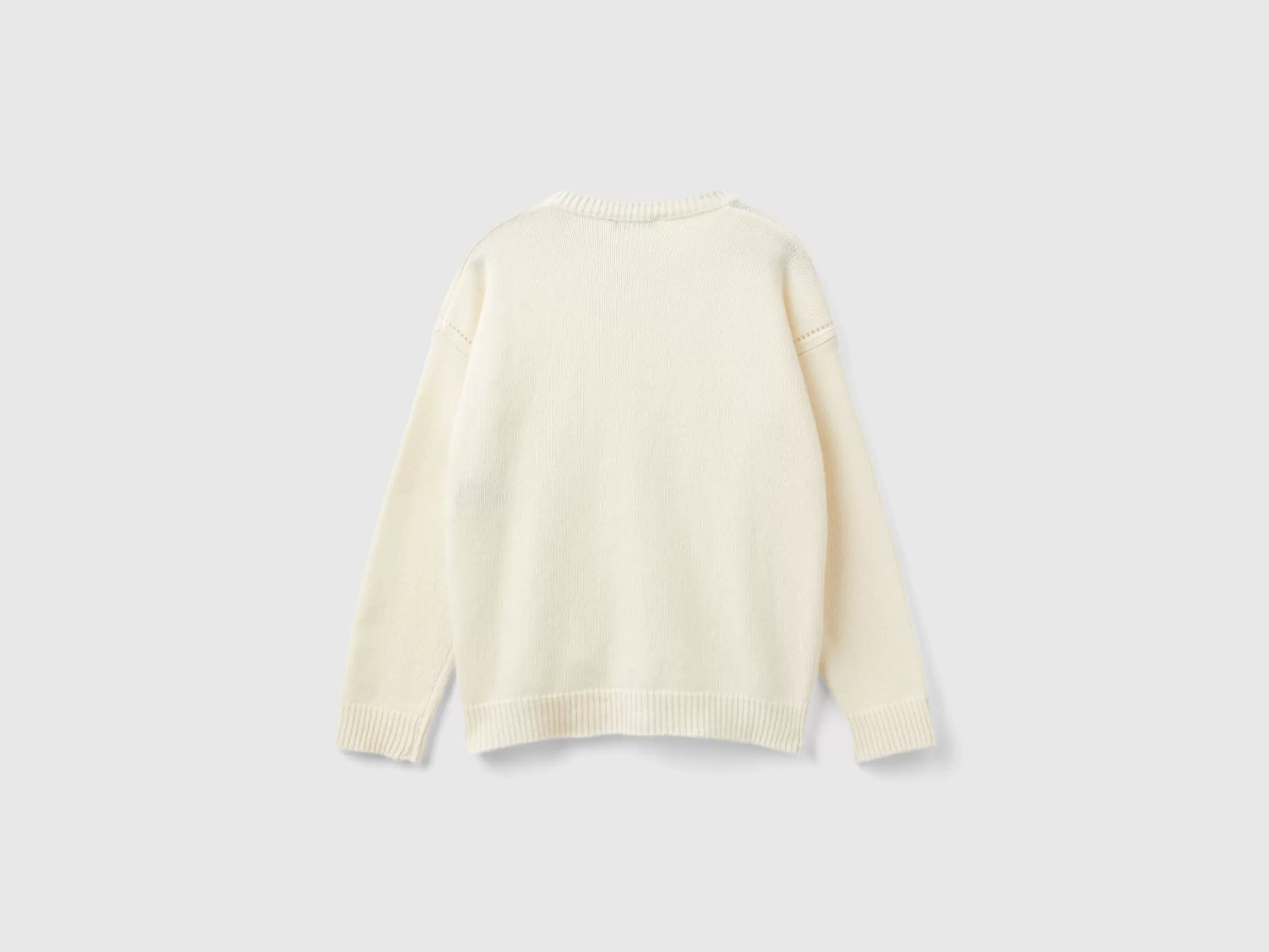 United Colors of Benetton Crew neck cardigan with rhinestone logo