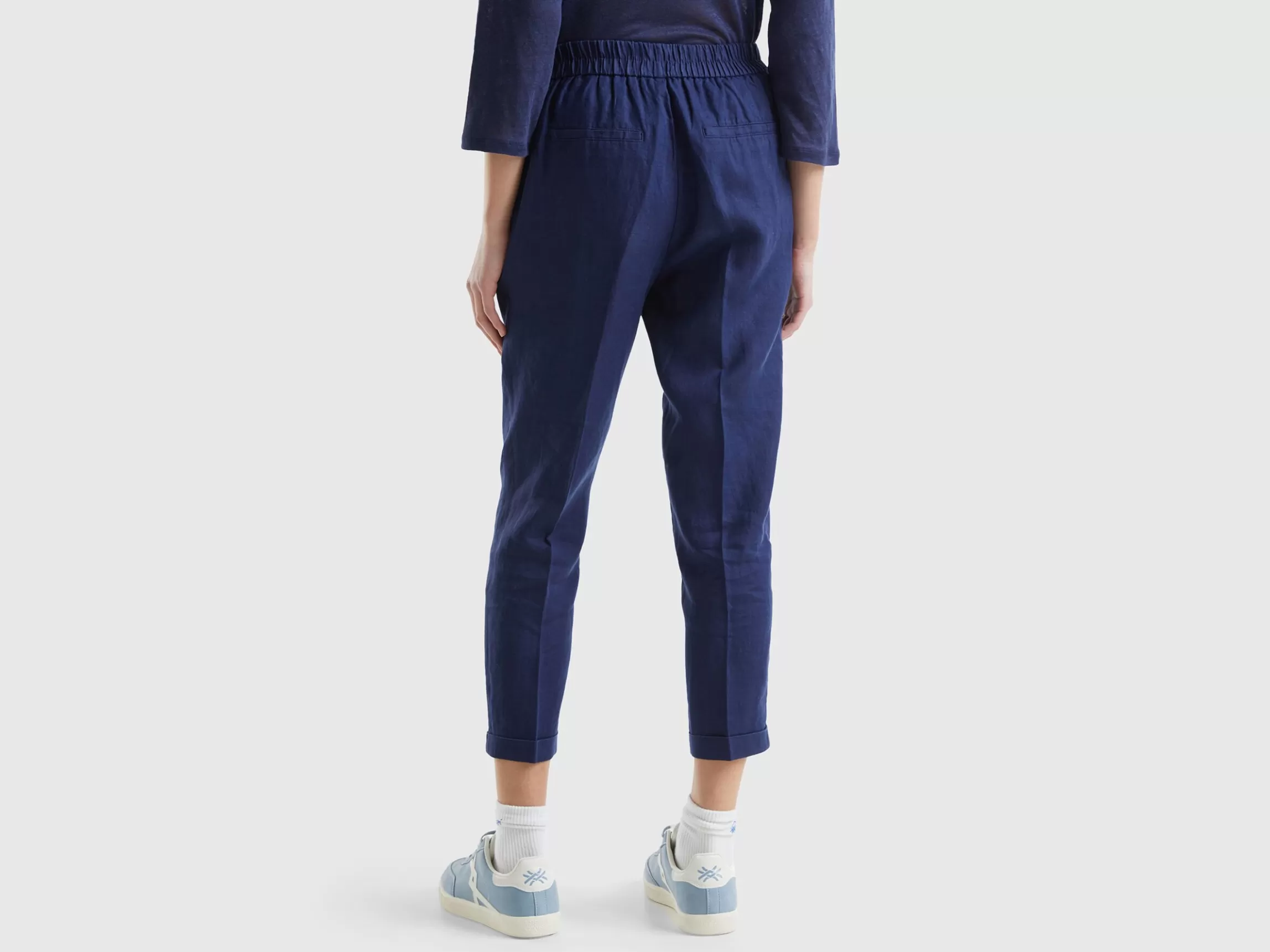 United Colors of Benetton Cropped trousers in 100% linen