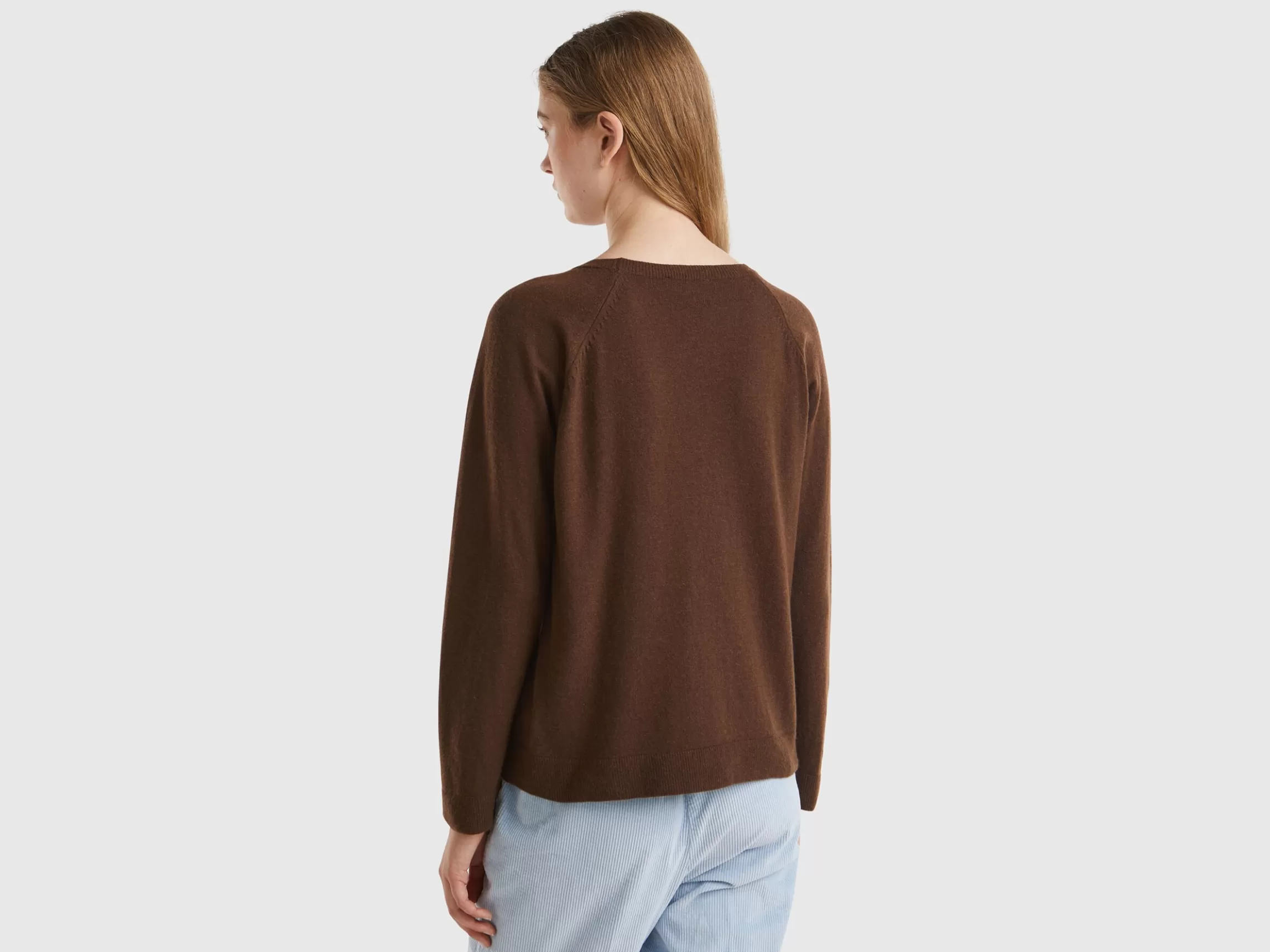 United Colors of Benetton crew neck sweater in wool and cashmere blend