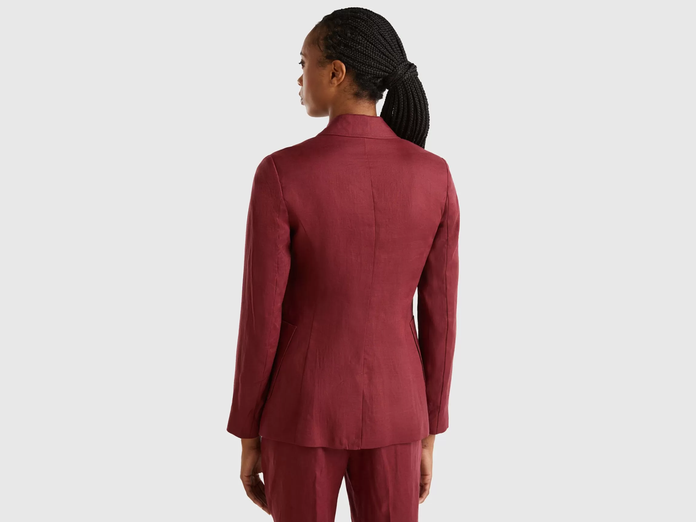United Colors of Benetton Double-breasted blazer in pure linen