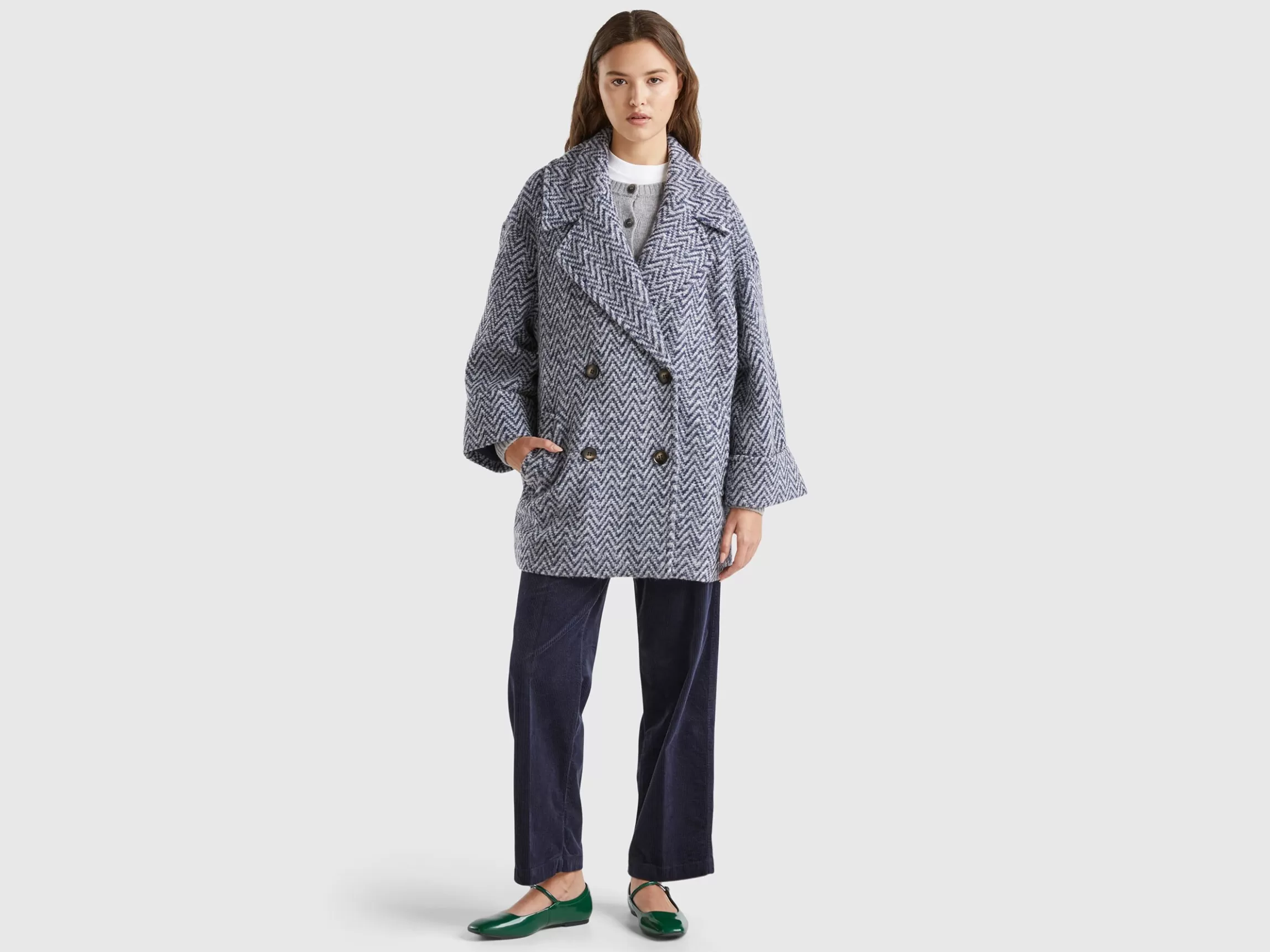 United Colors of Benetton Double-breasted oversized coat