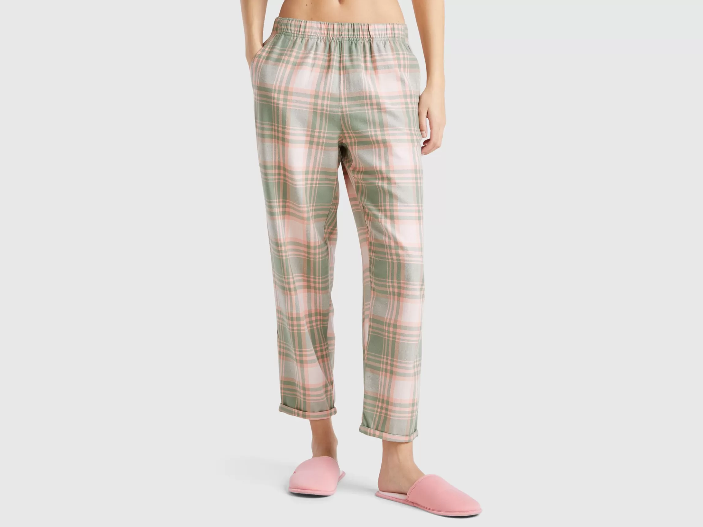 United Colors of Benetton Flannel tartan trousers