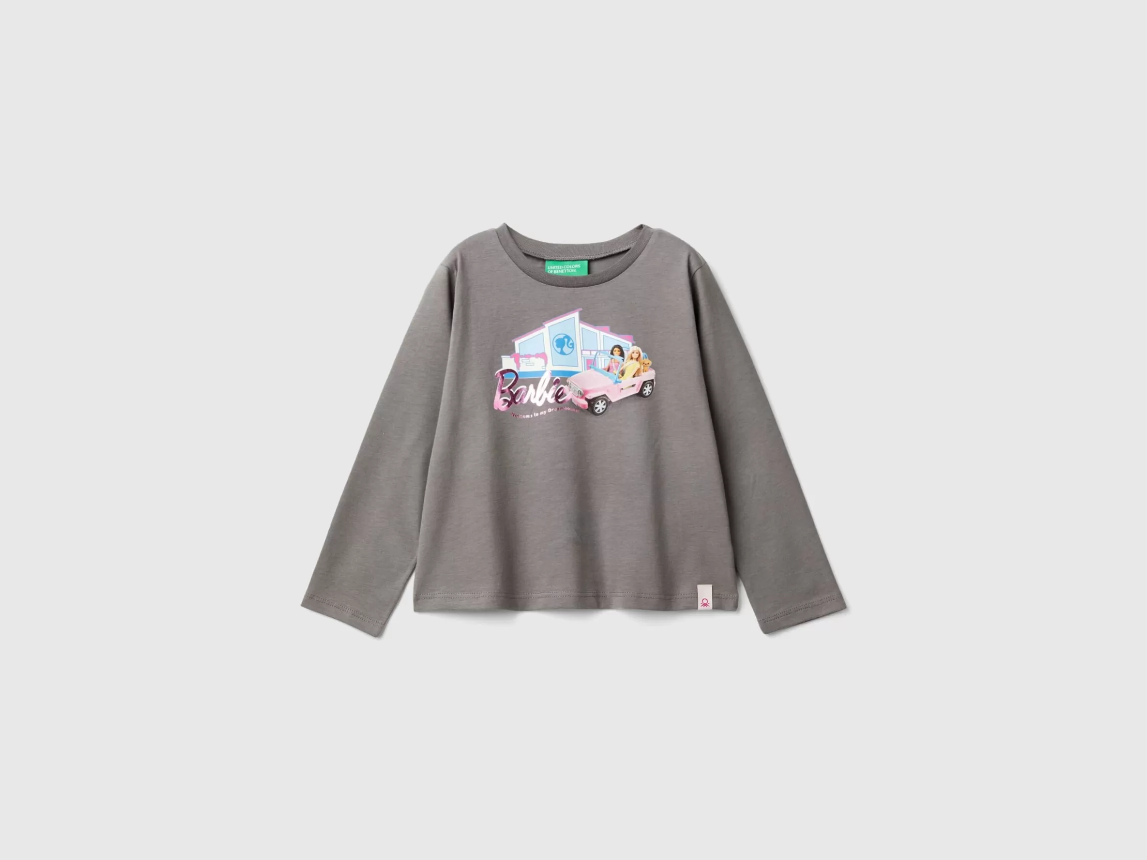 United Colors of Benetton Gray Barbie t-shirt with glossy print