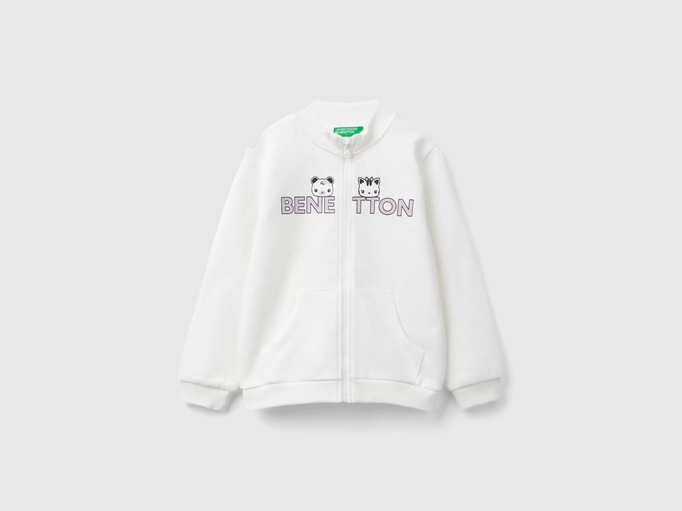 United Colors of Benetton Hoodie with zip in organic cotton