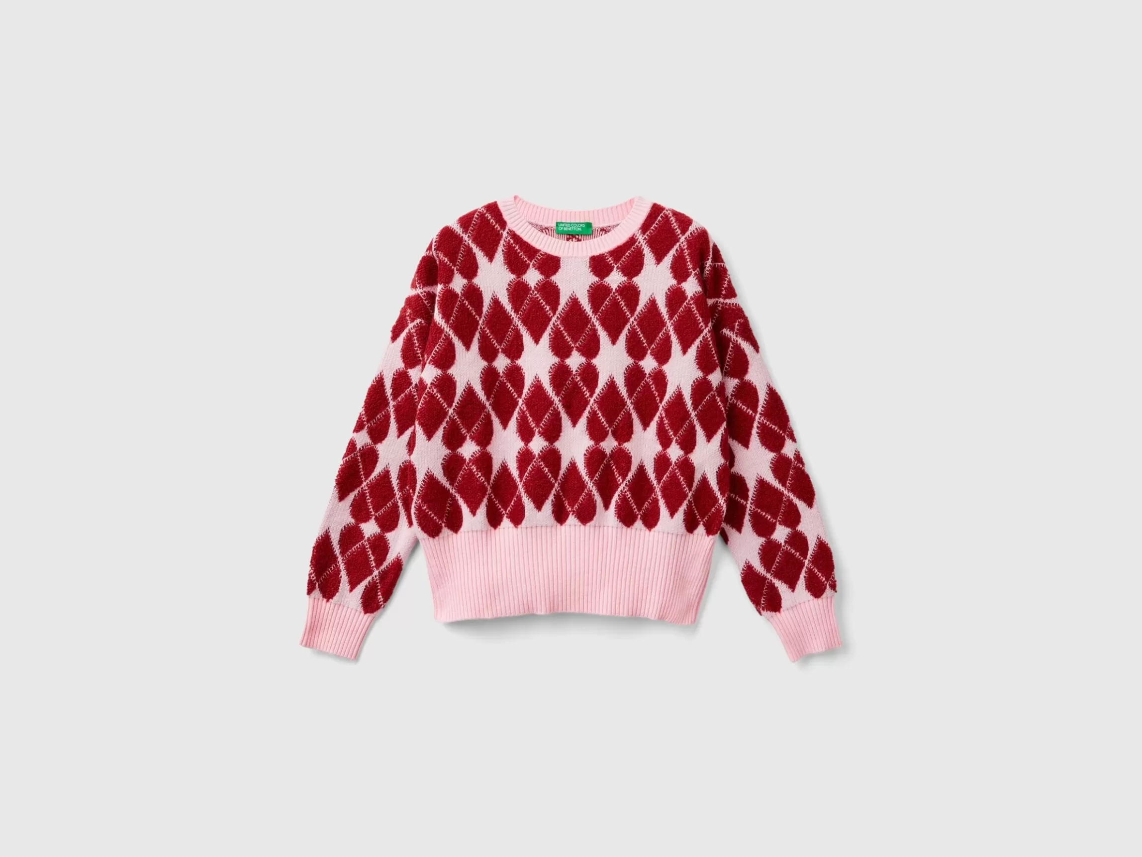 United Colors of Benetton Jacquard heart sweater