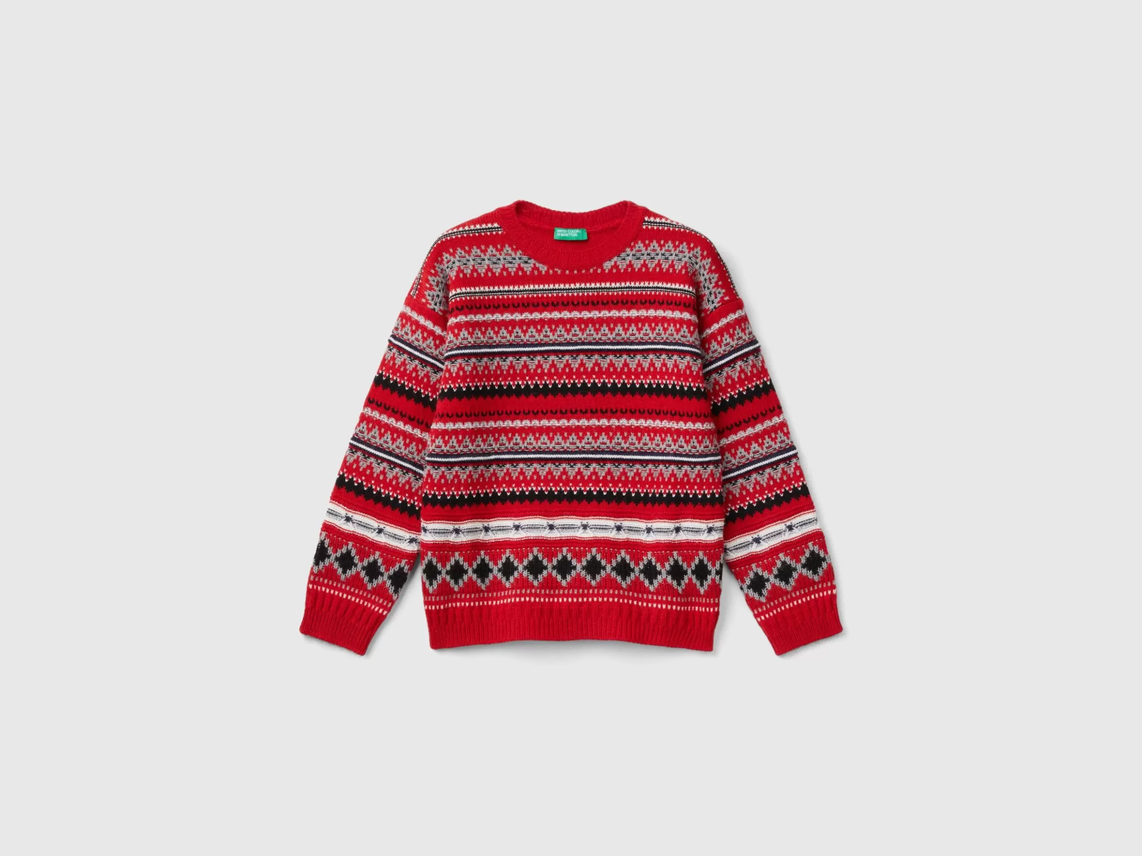 United Colors of Benetton Jacquard sweater in wool blend