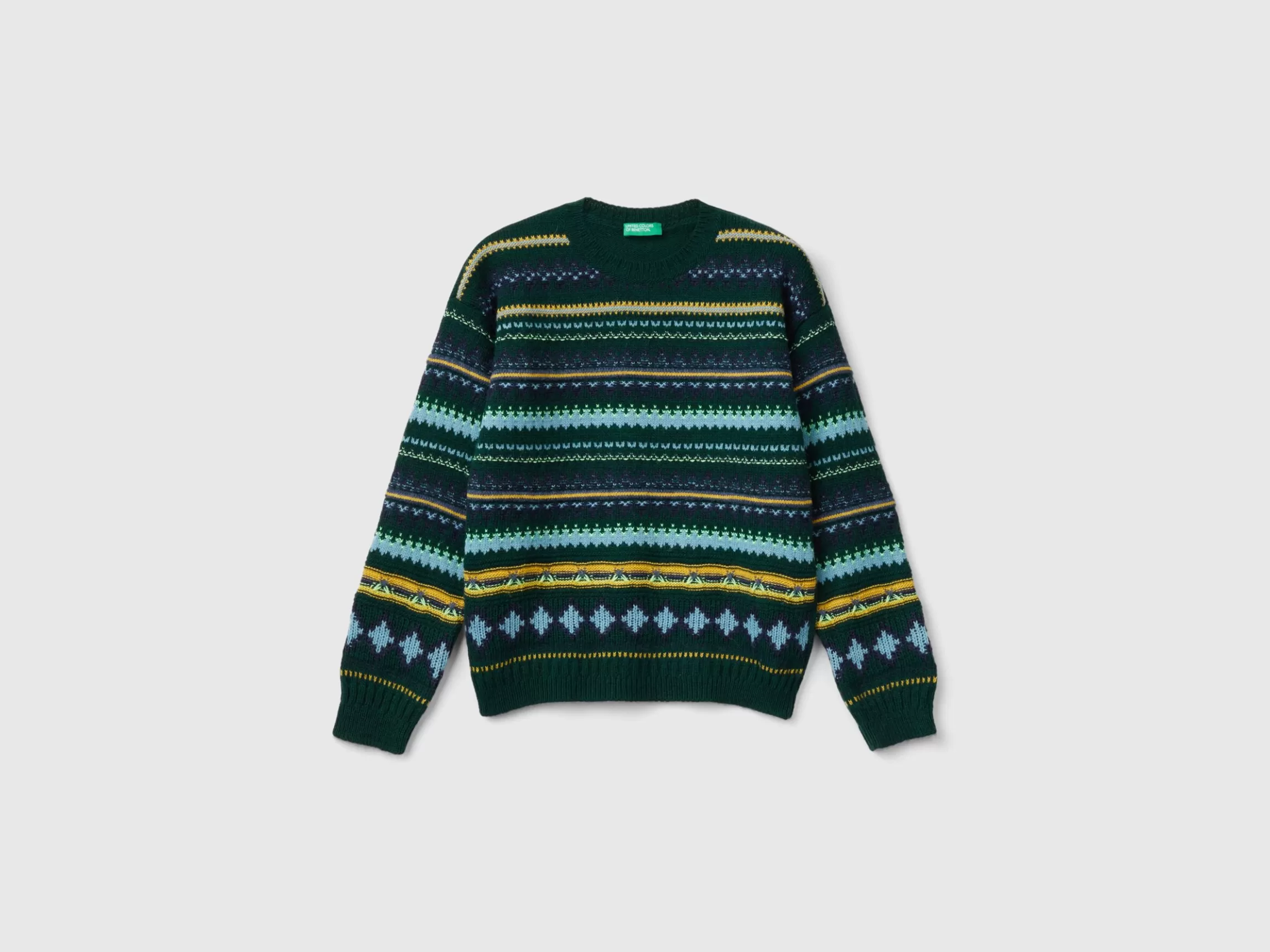 United Colors of Benetton Jacquard sweater in wool blend