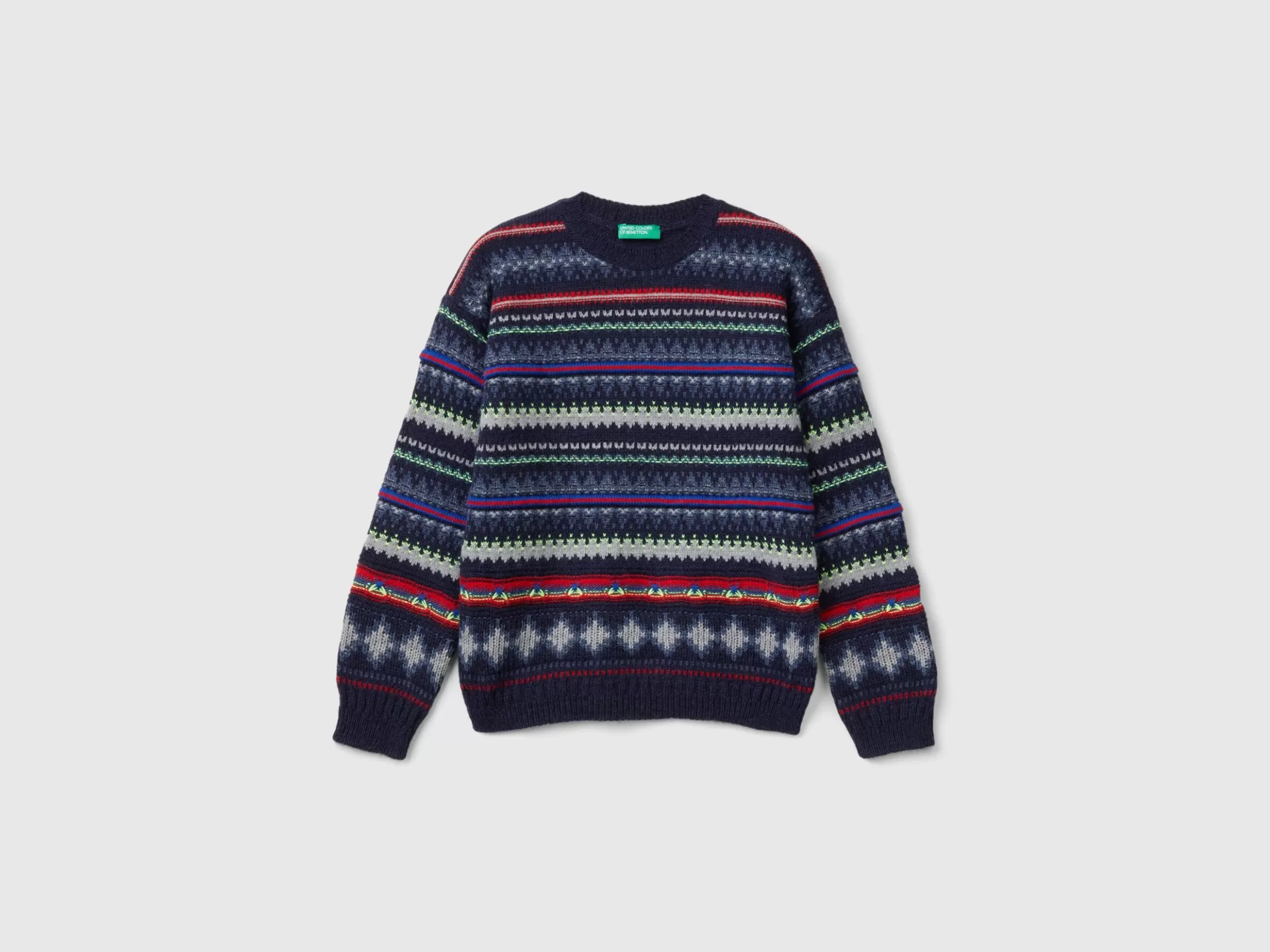 United Colors of Benetton Jacquard sweater in wool blend