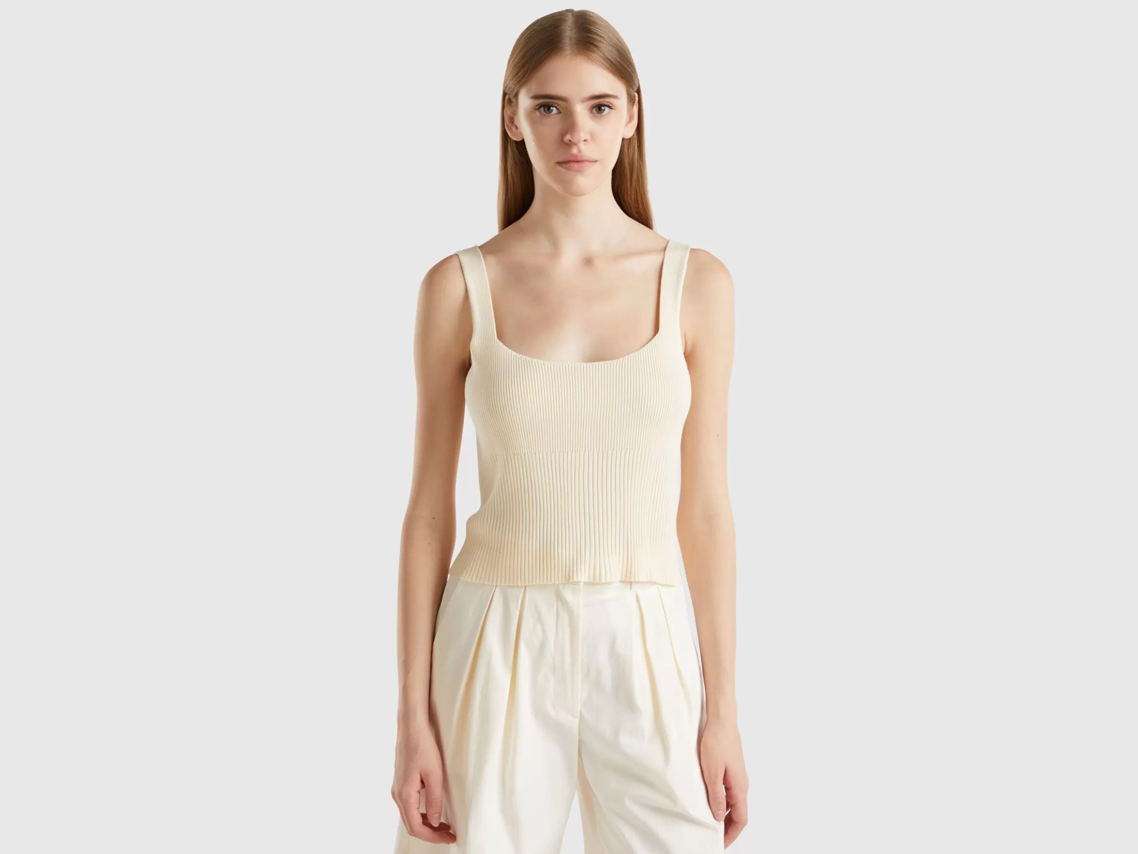 United Colors of Benetton Knitted tank top with square neckline