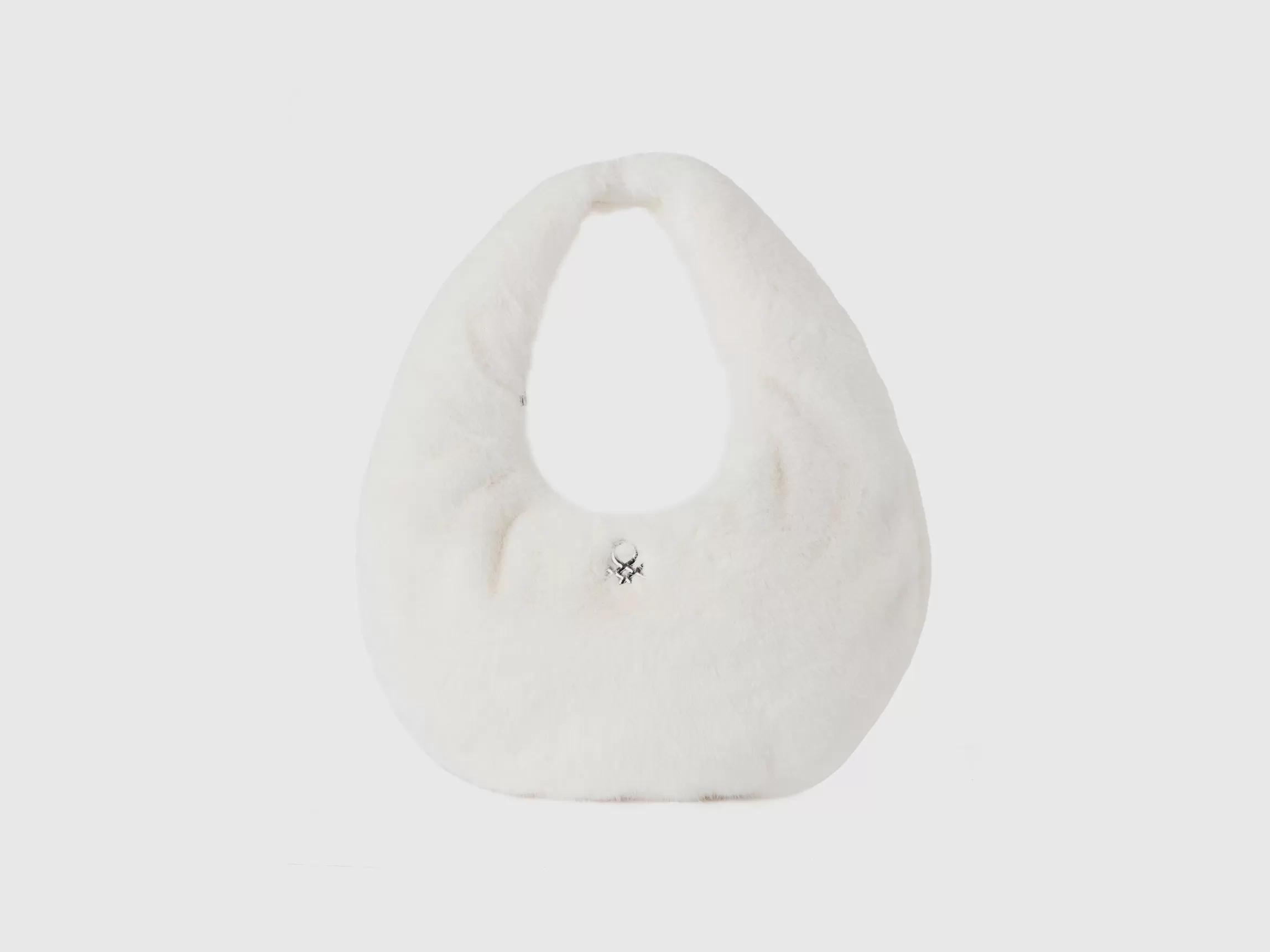 United Colors of Benetton Large crescent moon bag in faux fur