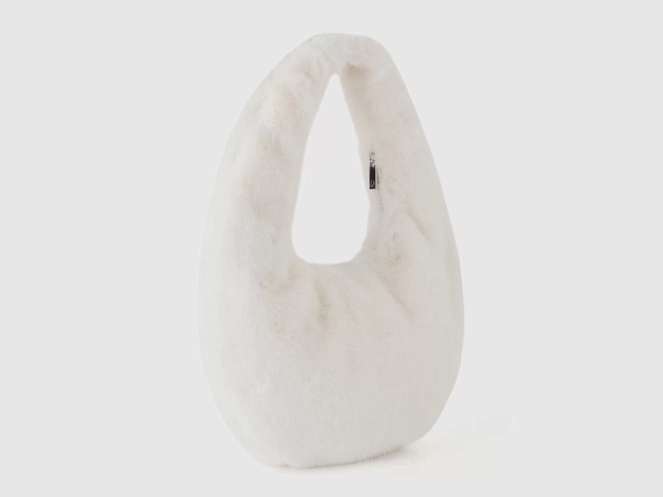 United Colors of Benetton Large crescent moon bag in faux fur