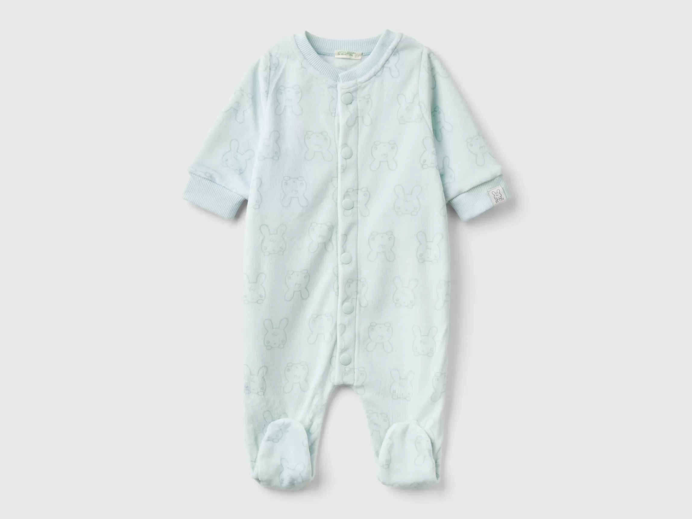 United Colors of Benetton Long onesie with bunny print