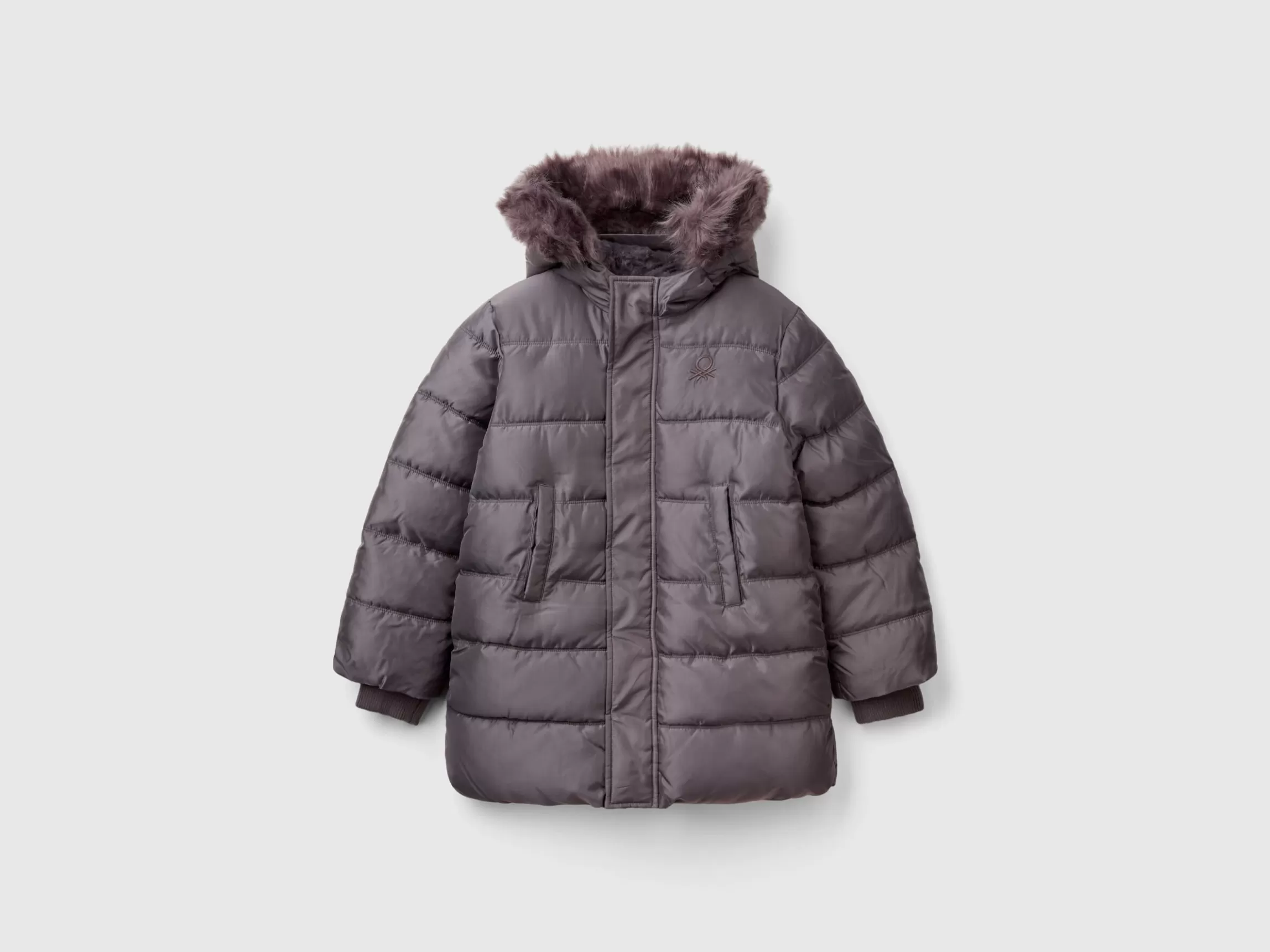 United Colors of Benetton Long padded jacket in glossy nylon