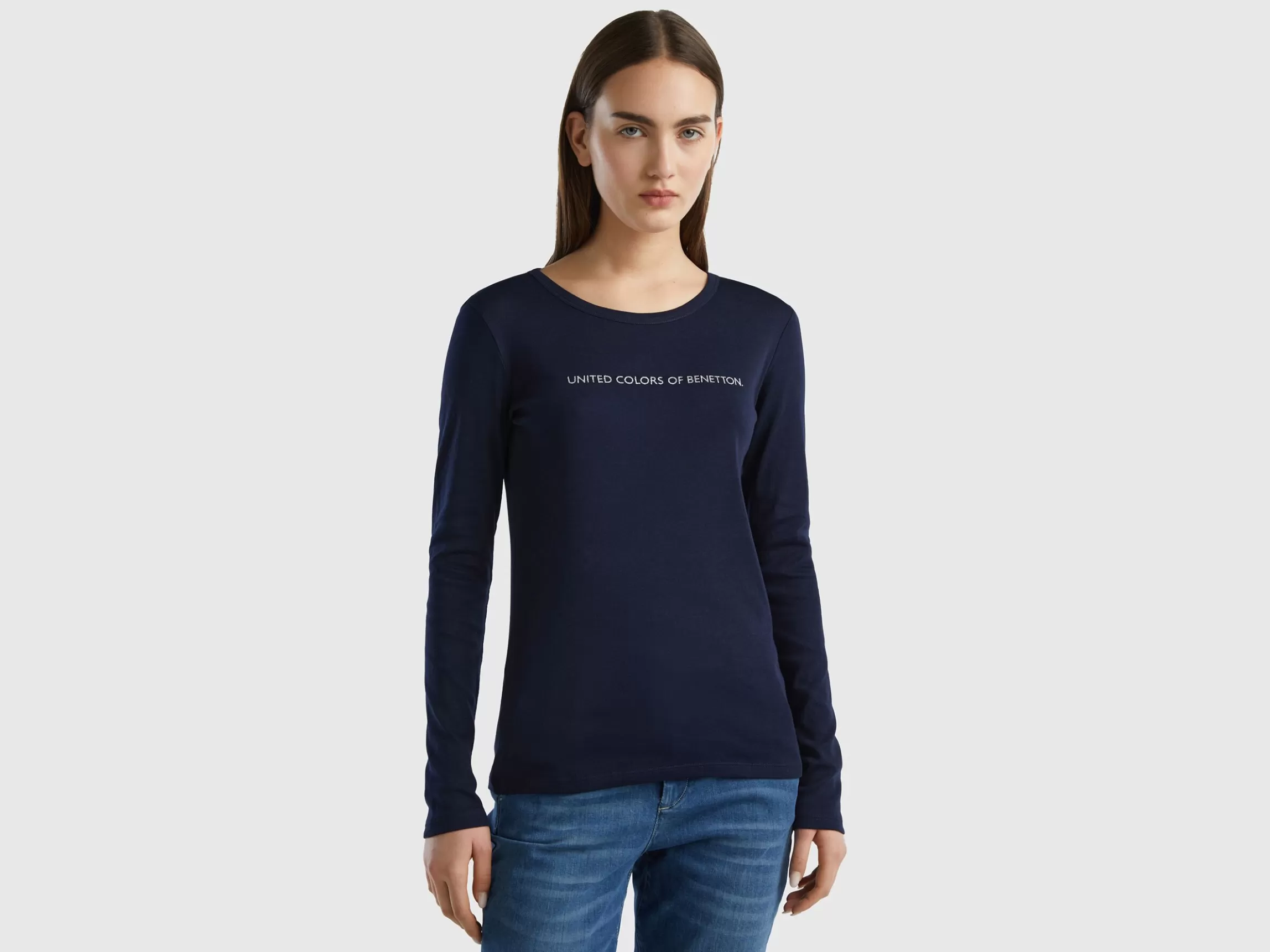 United Colors of Benetton Long sleeve t-shirt in 100% cotton