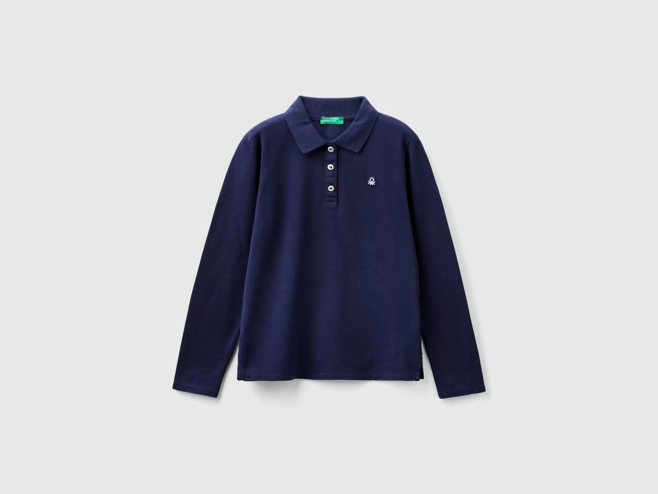 United Colors of Benetton Long sleeve polo in organic cotton