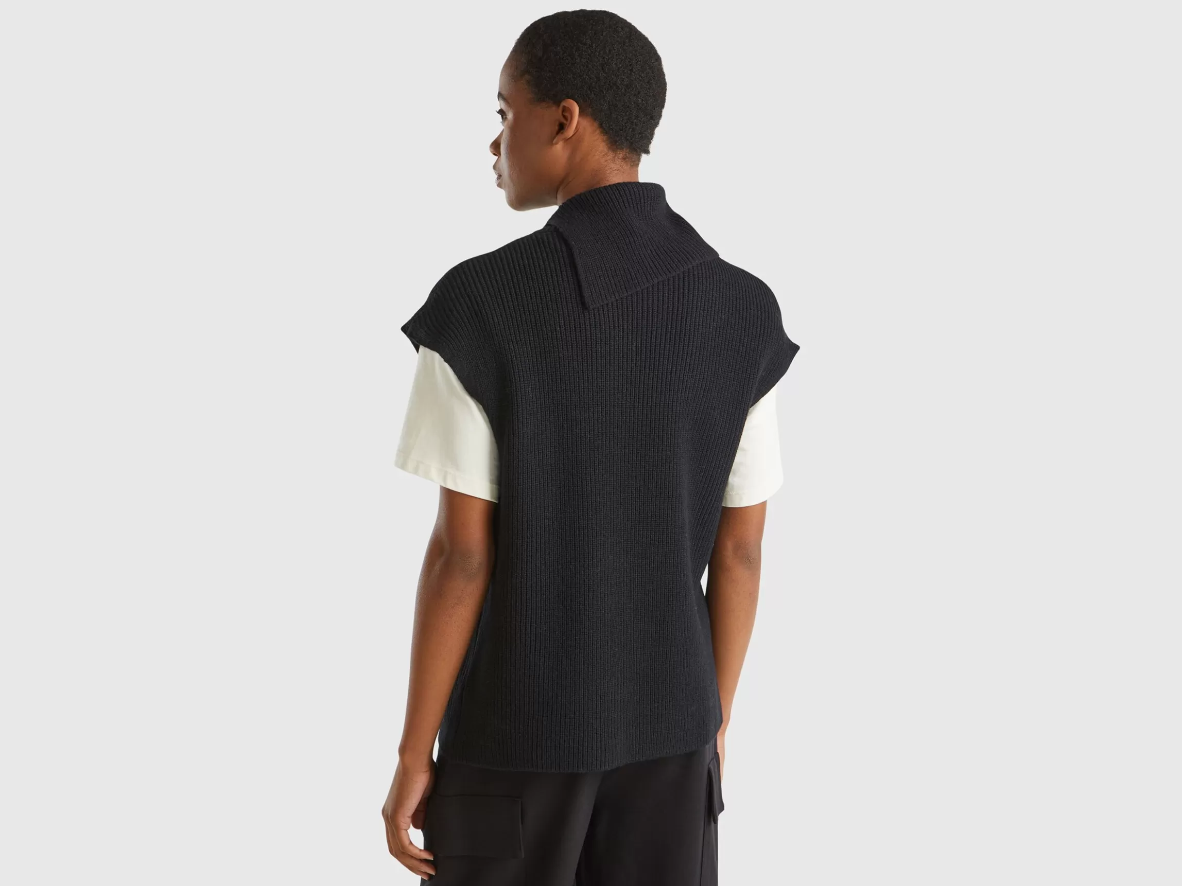 United Colors of Benetton Long vest with high neck