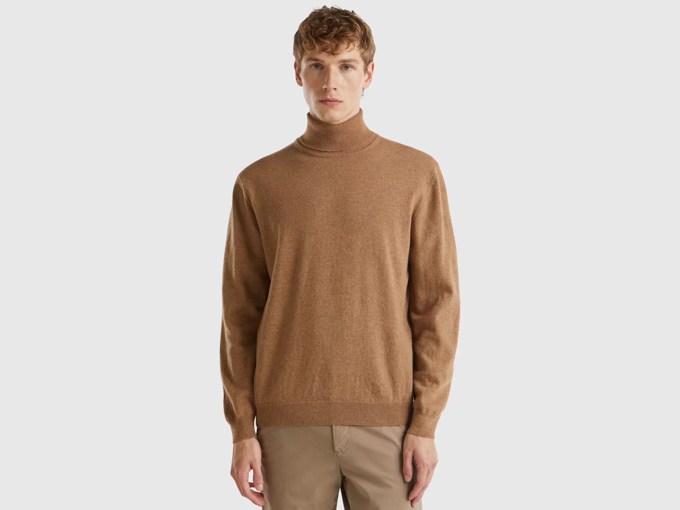 United Colors of Benetton Marl turtleneck in pure Merino wool