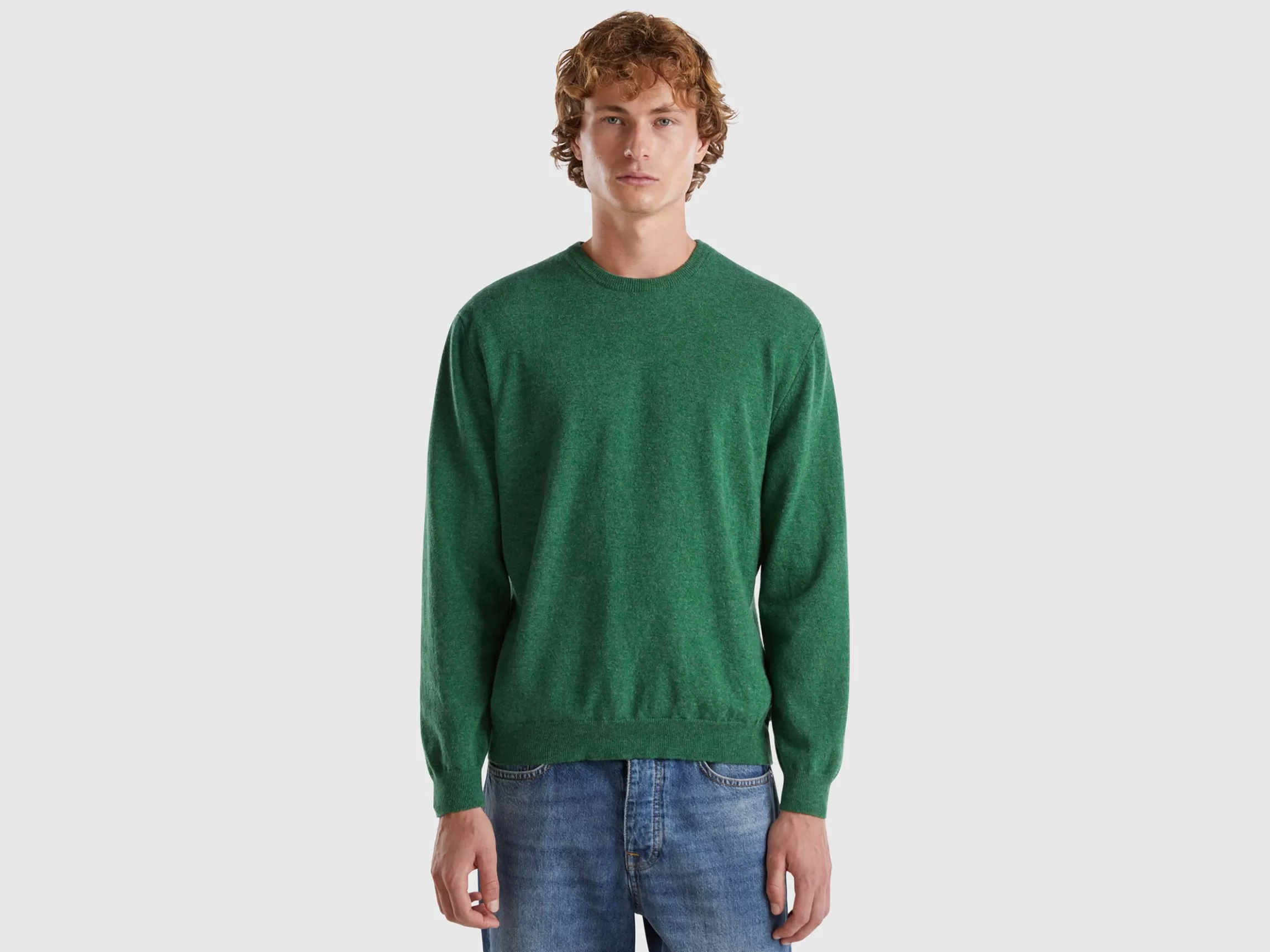 United Colors of Benetton Marl crew neck sweater in pure Merino wool