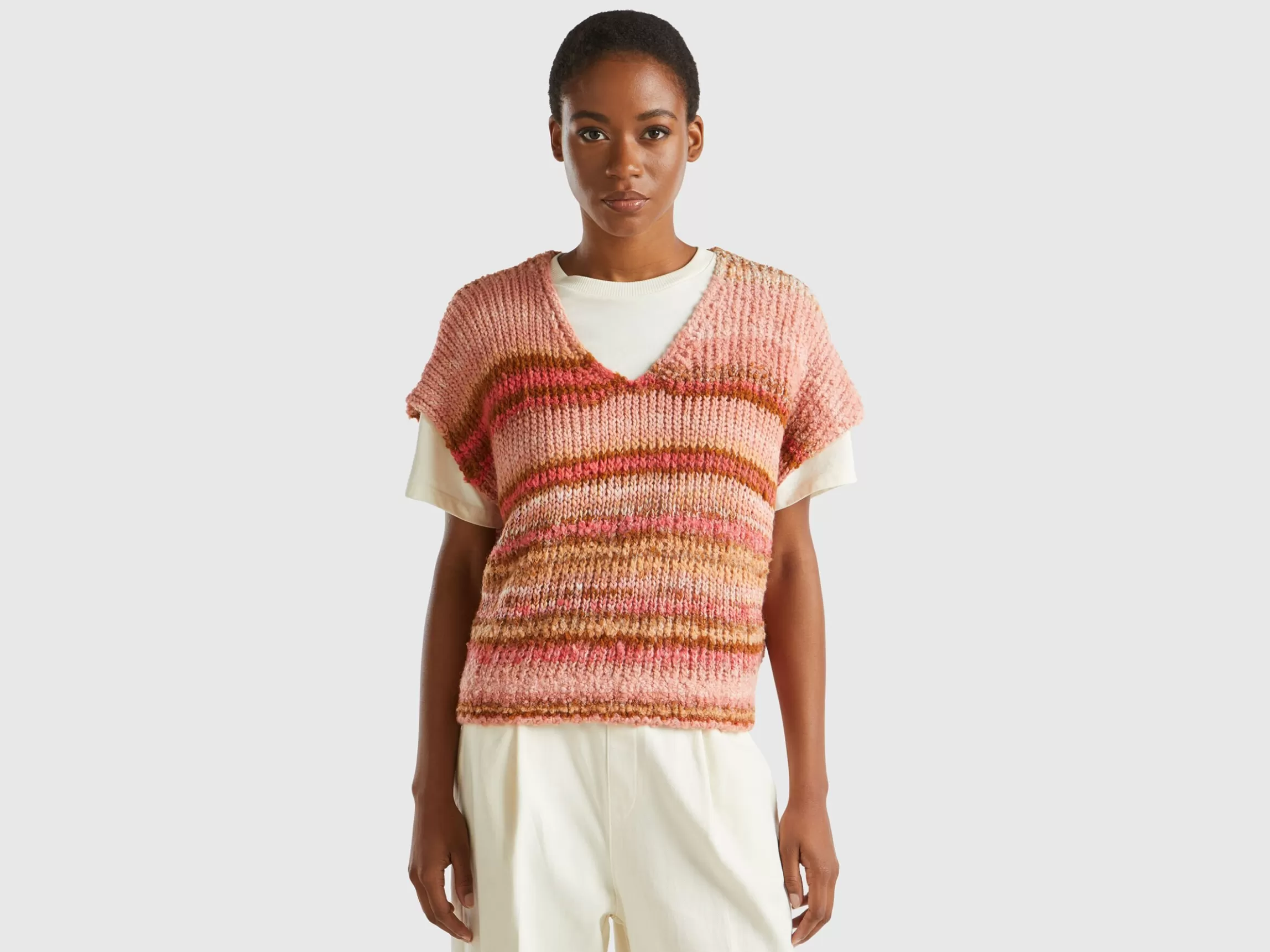 United Colors of Benetton Multicolor vest in wool blend
