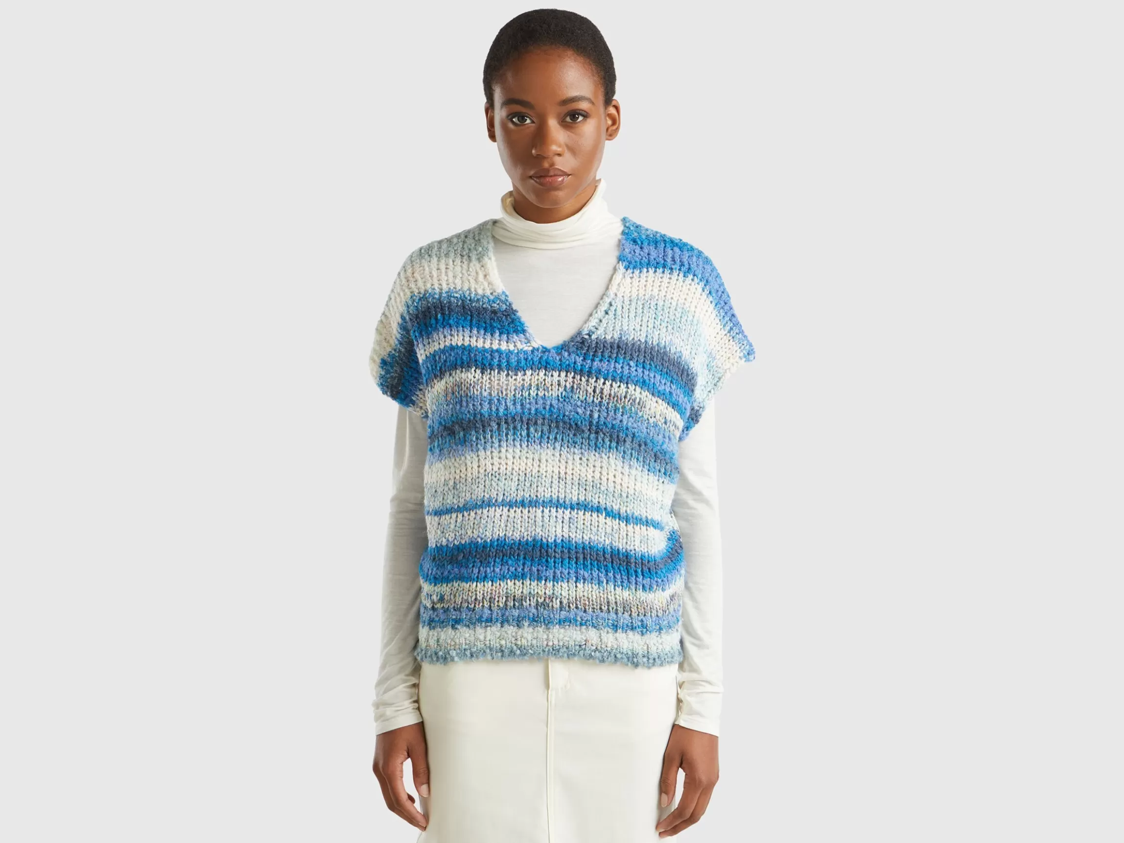 United Colors of Benetton Multicolor vest in wool blend