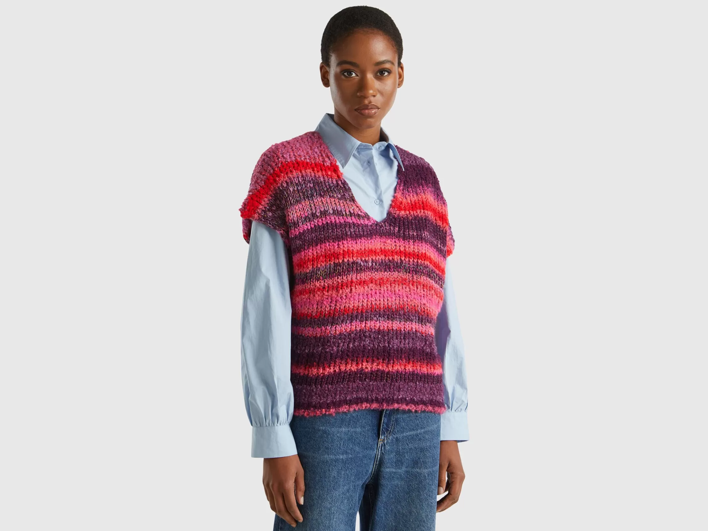 United Colors of Benetton Multicolor vest in wool blend