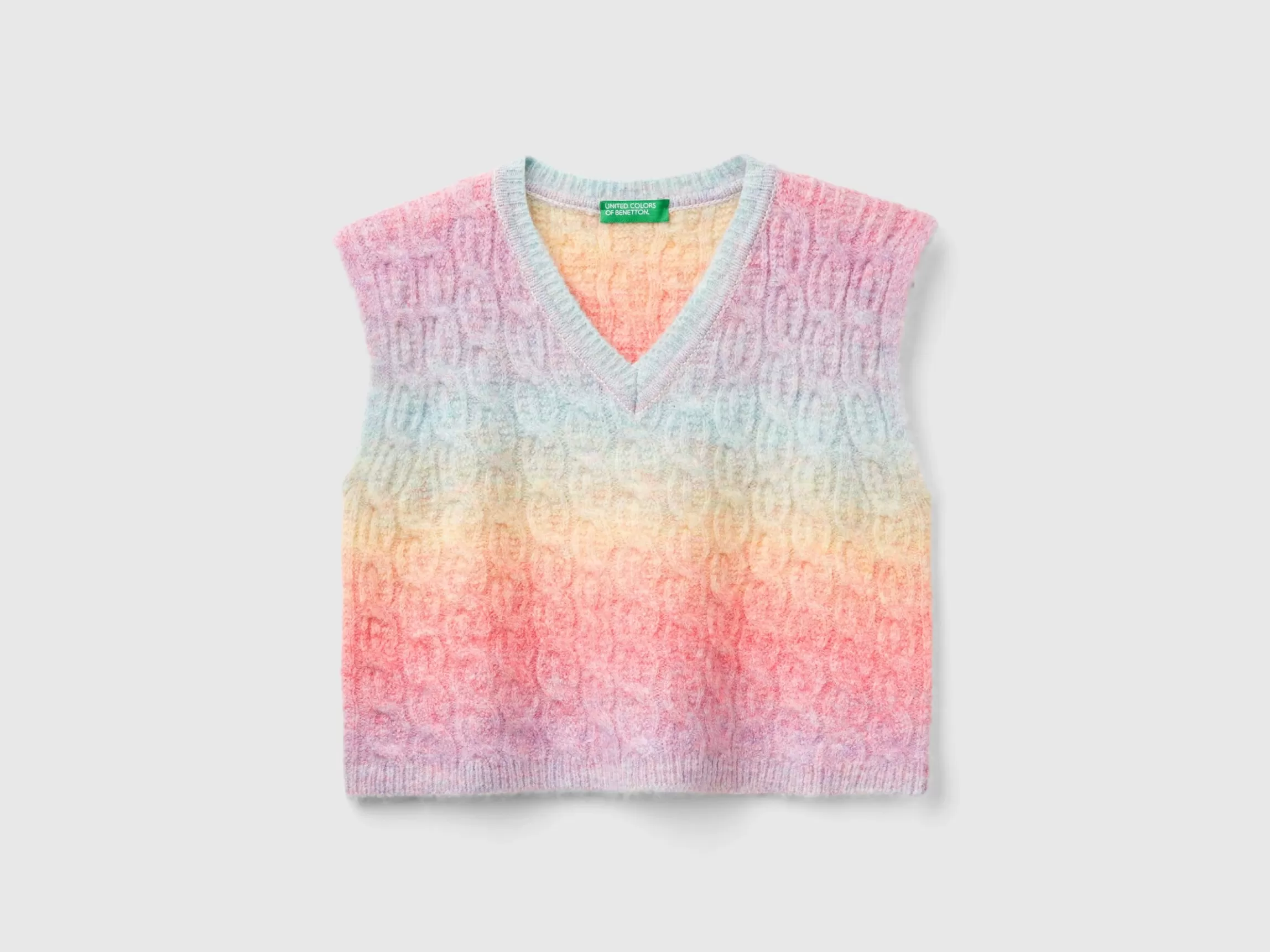United Colors of Benetton Multicolored vest with cables