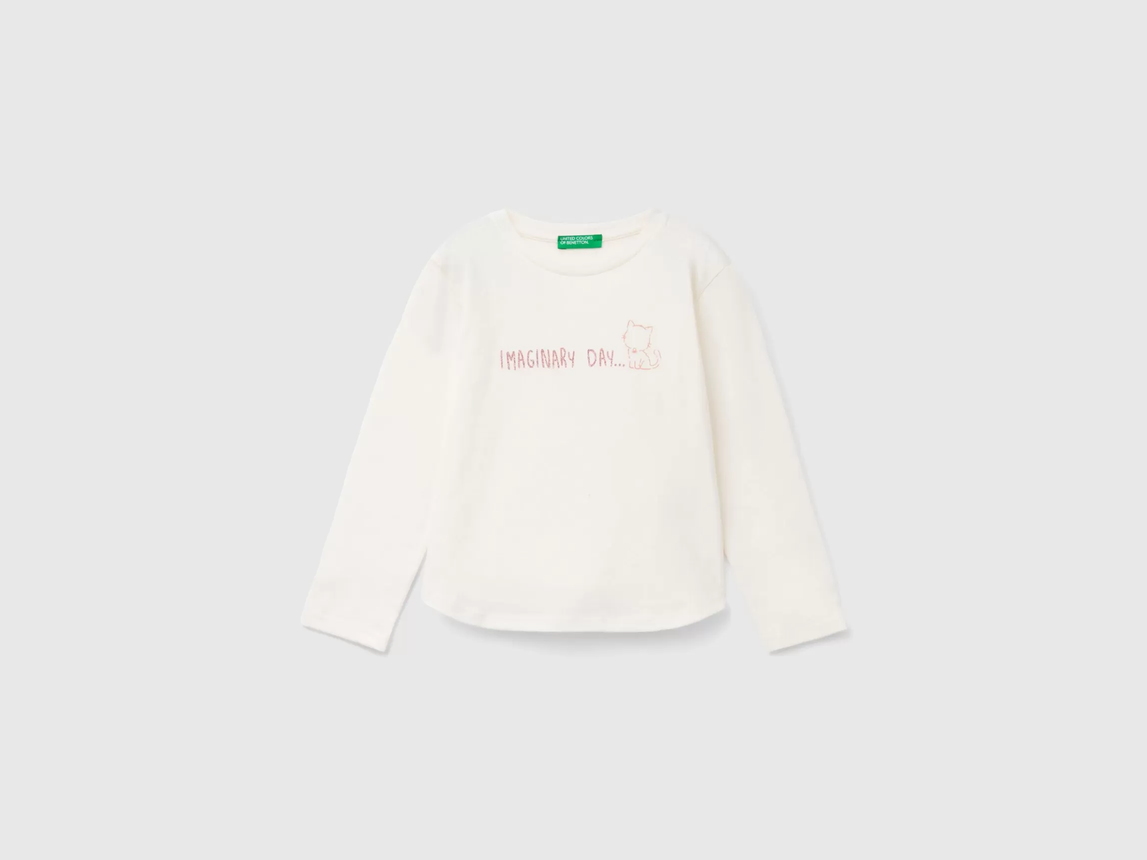 United Colors of Benetton Organic cotton t-shirt with glittery print