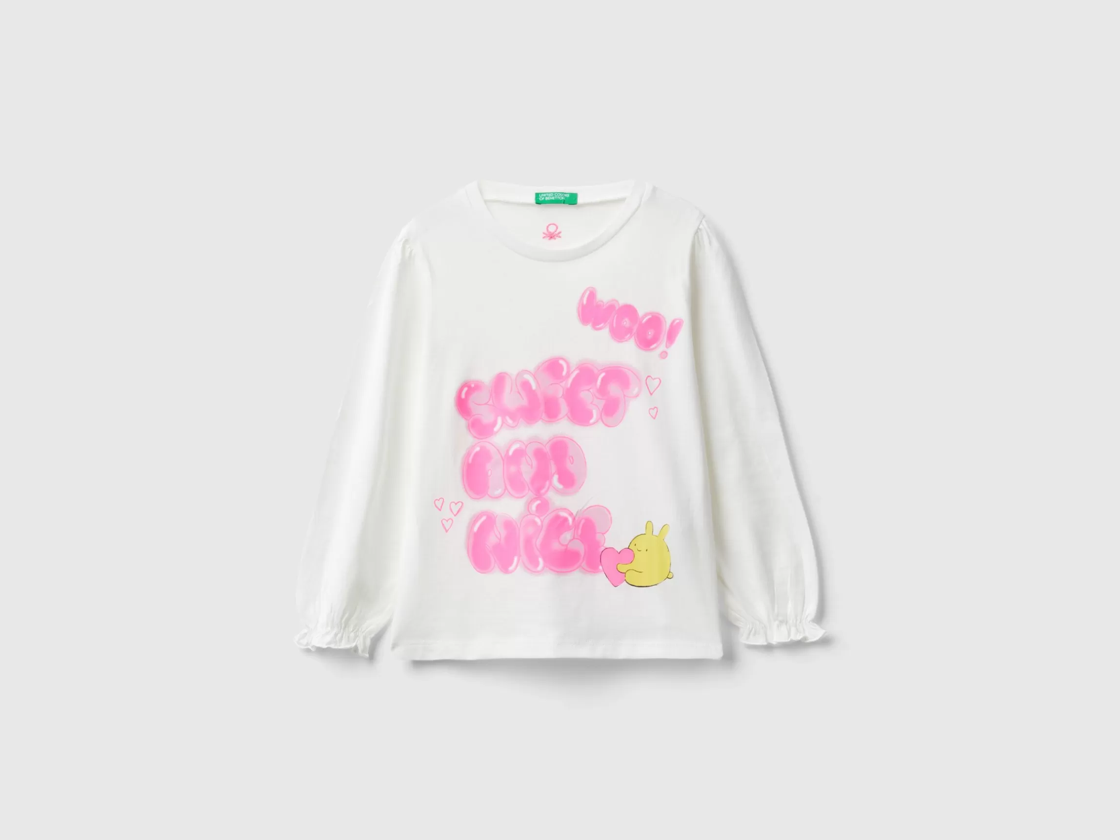 United Colors of Benetton Organic cotton t-shirt with glittery print
