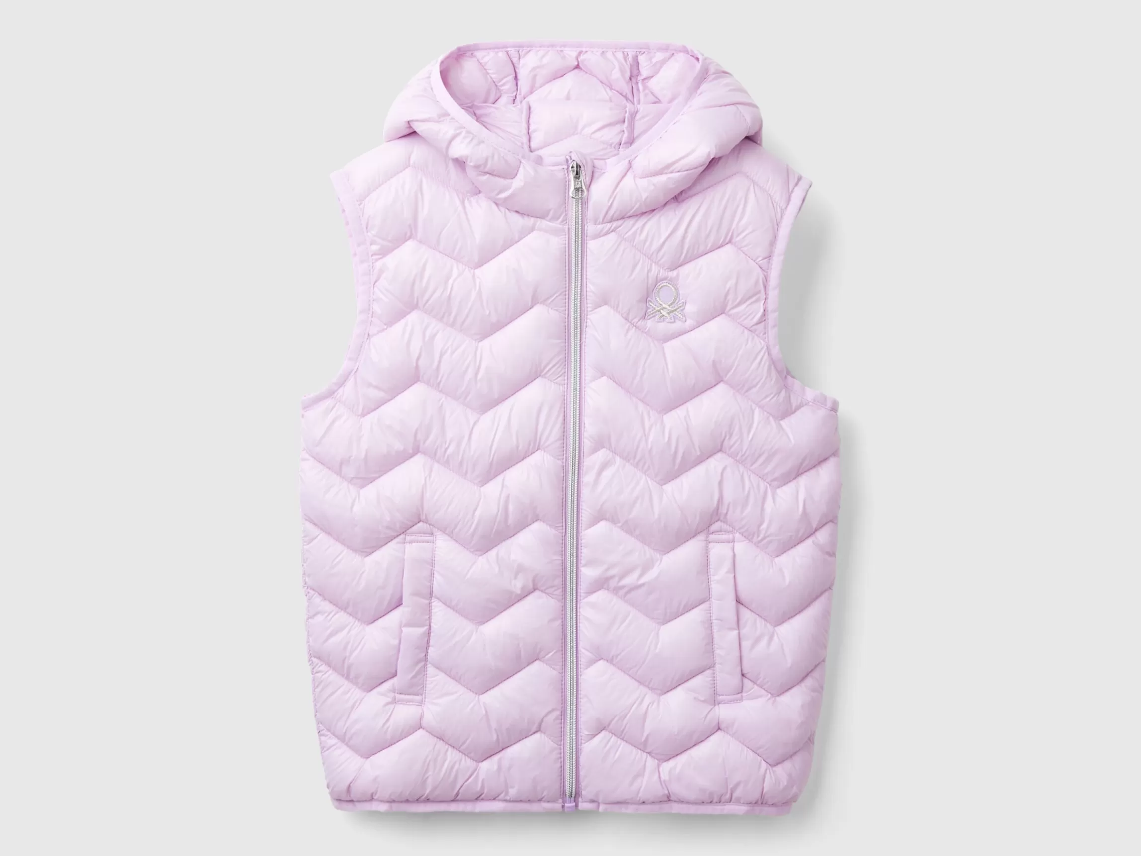 United Colors of Benetton Padded vest in 3D wadding with hood