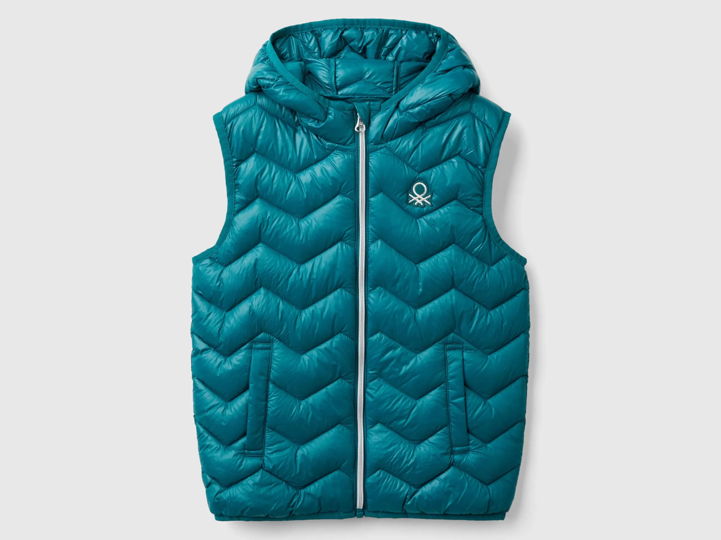 United Colors of Benetton Padded vest in 3D wadding with hood