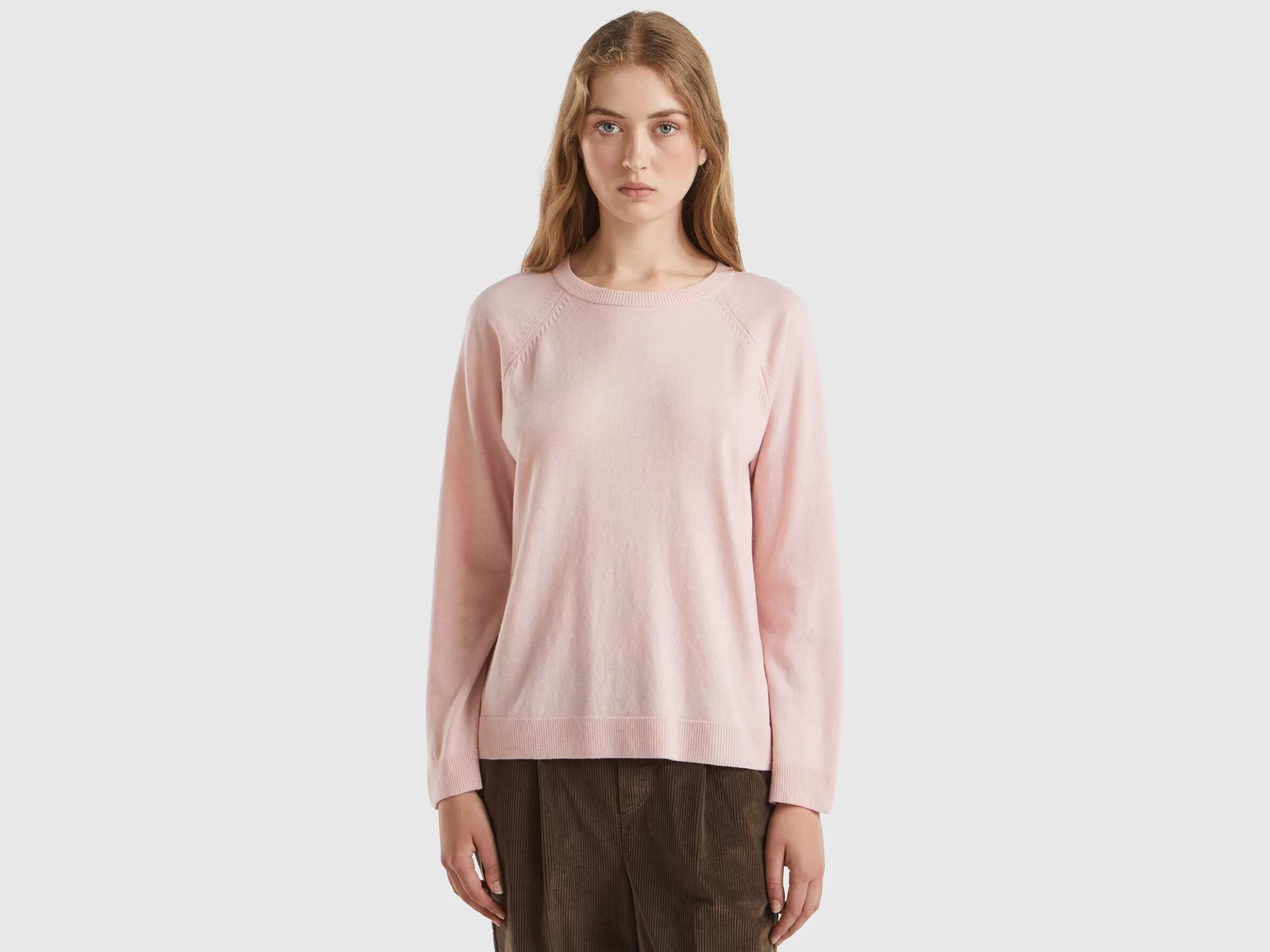 United Colors of Benetton crew neck sweater in wool and cashmere blend