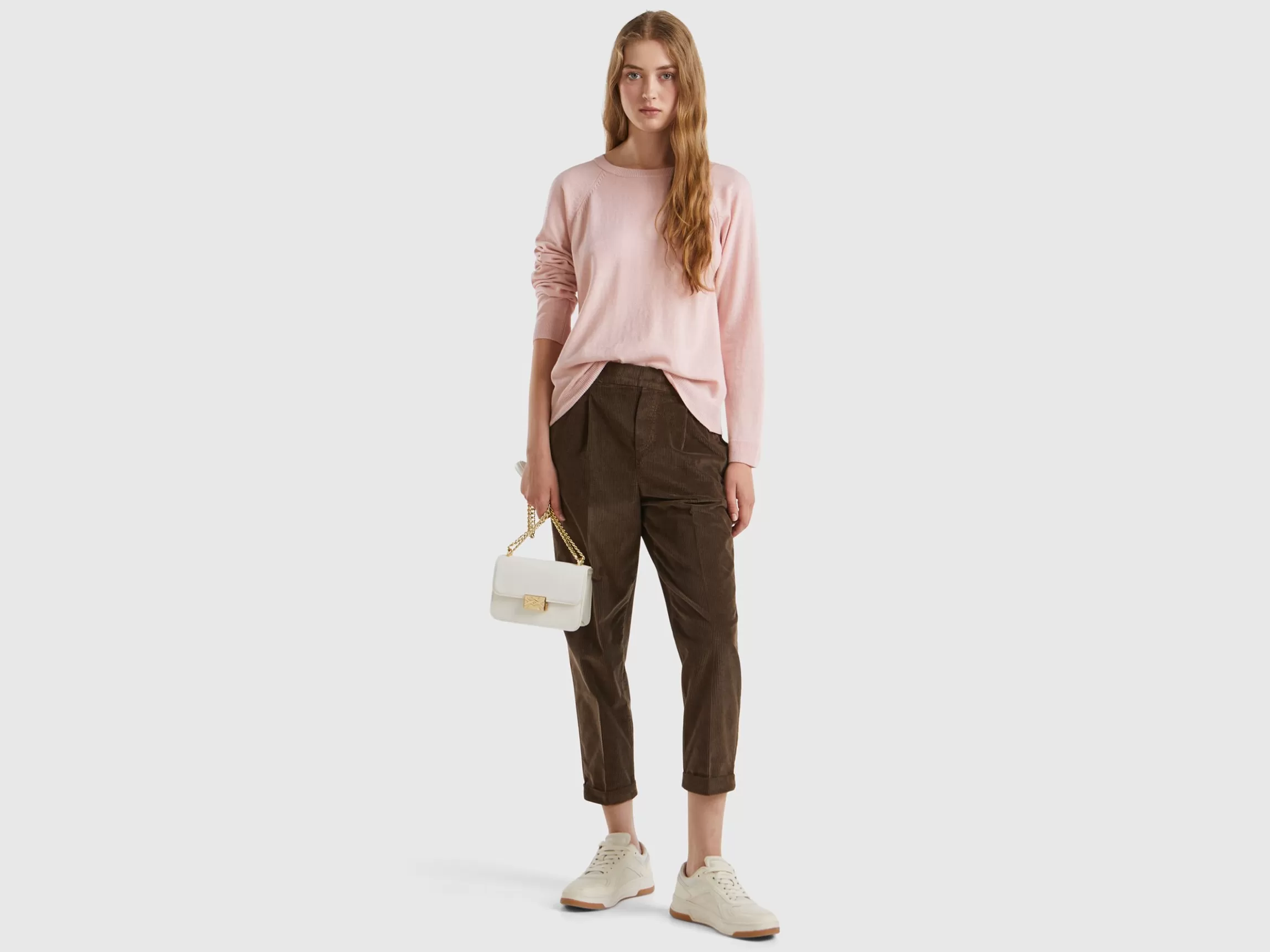United Colors of Benetton crew neck sweater in wool and cashmere blend
