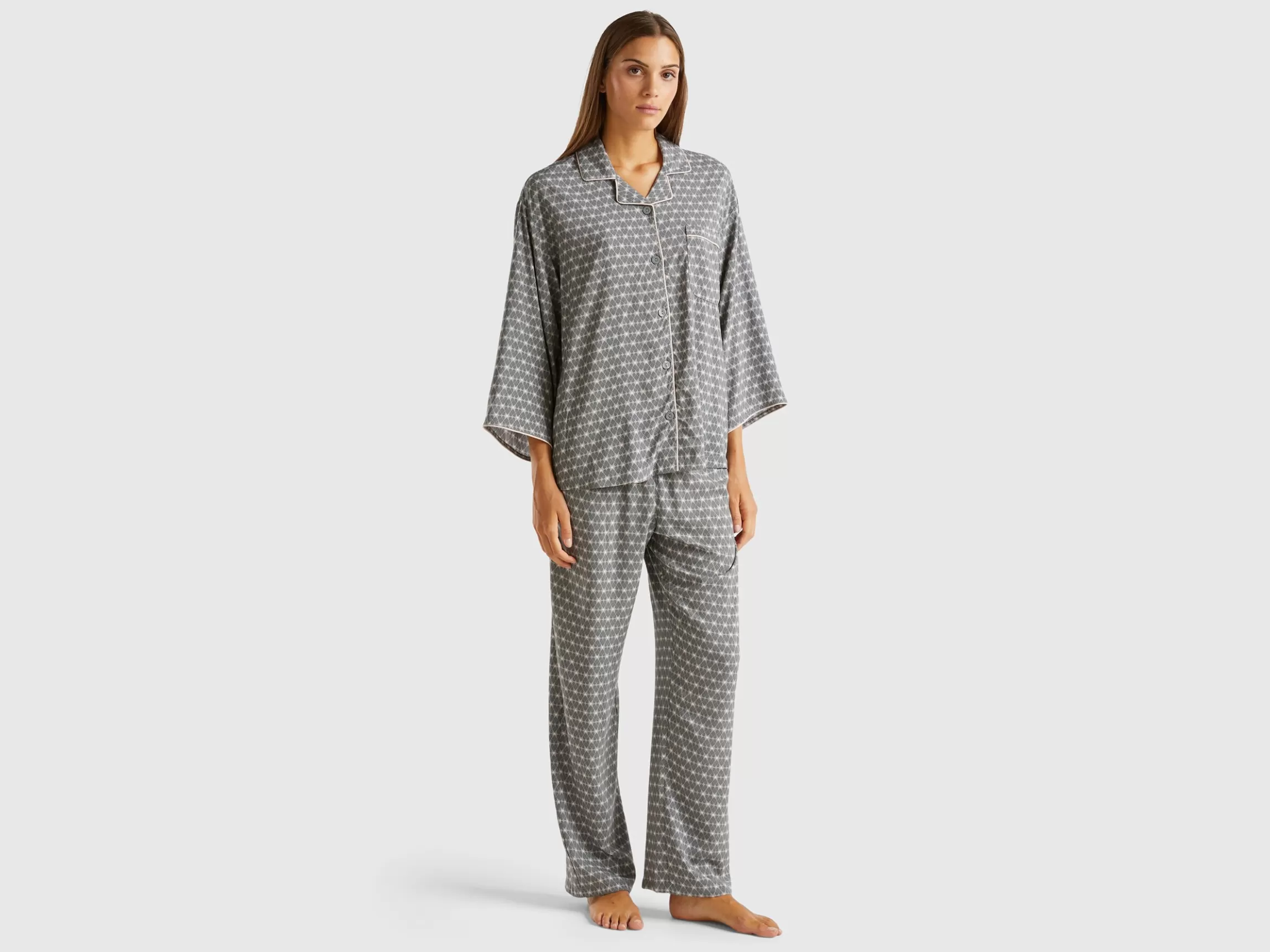 United Colors of Benetton Patterned pyjamas in pure viscose