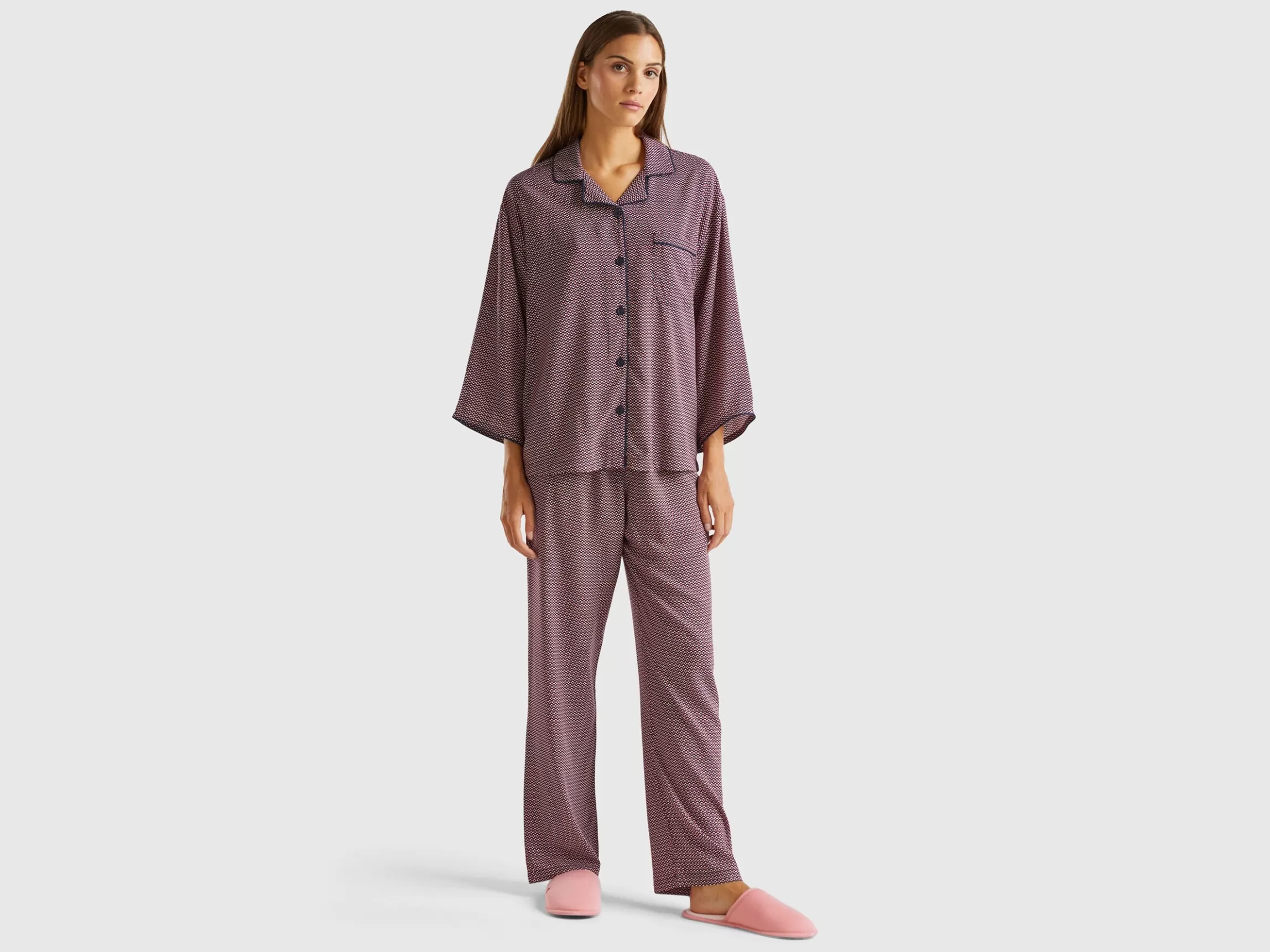 United Colors of Benetton Patterned pyjamas in pure viscose