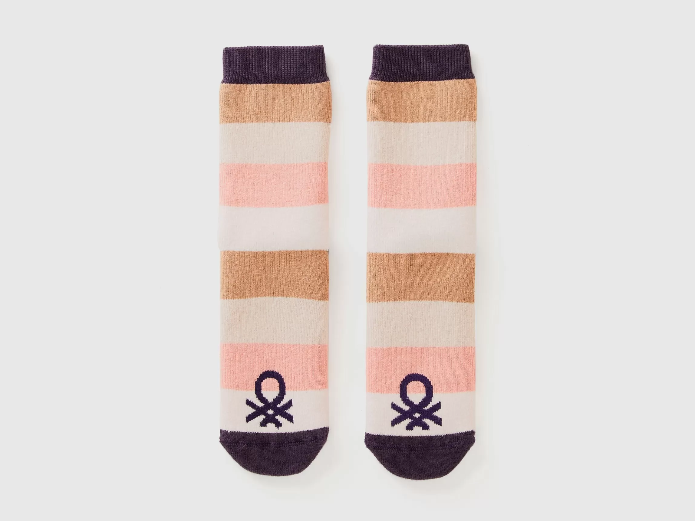 United Colors of Benetton Pink and beige non-slip socks