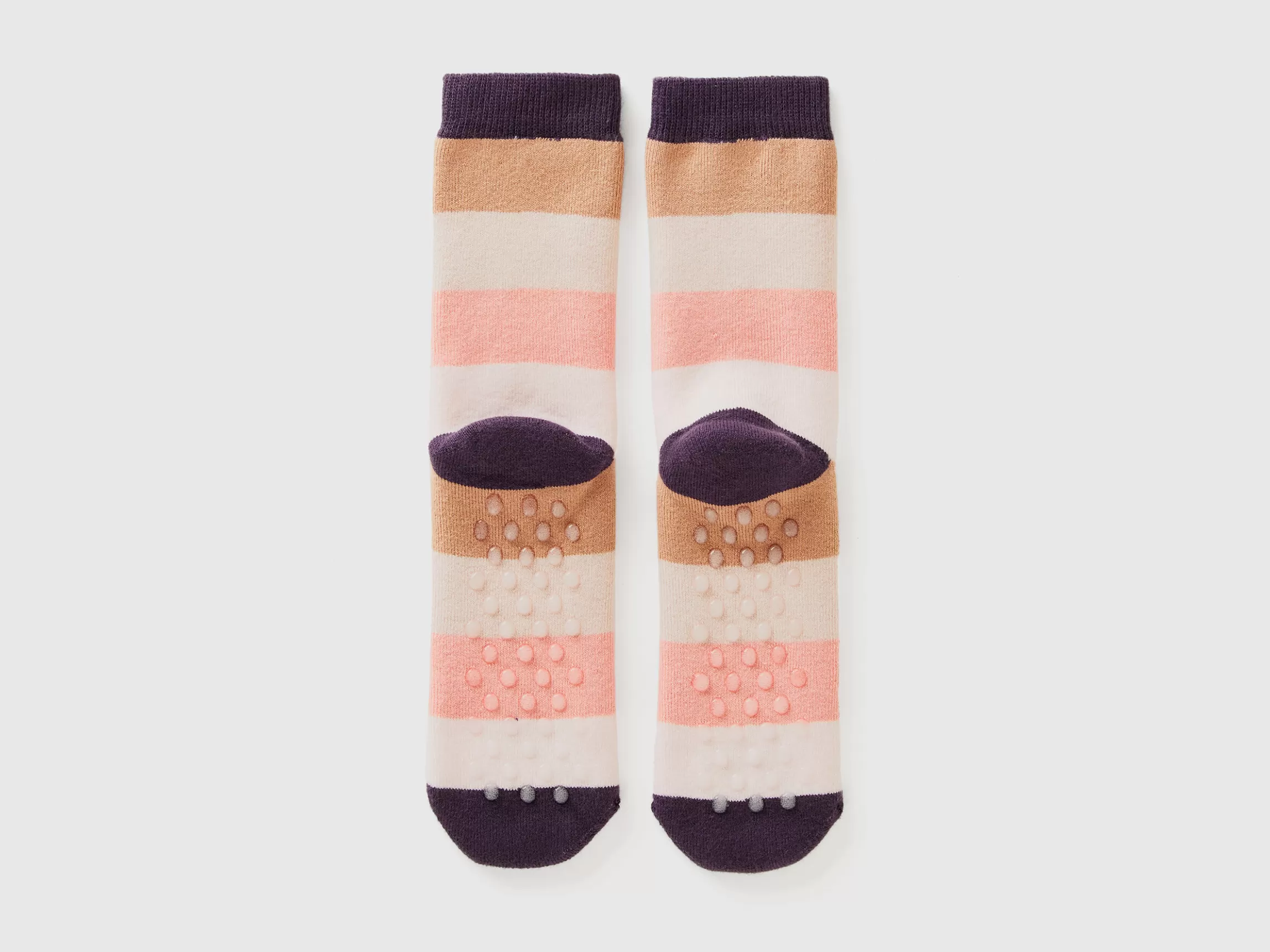 United Colors of Benetton Pink and beige non-slip socks
