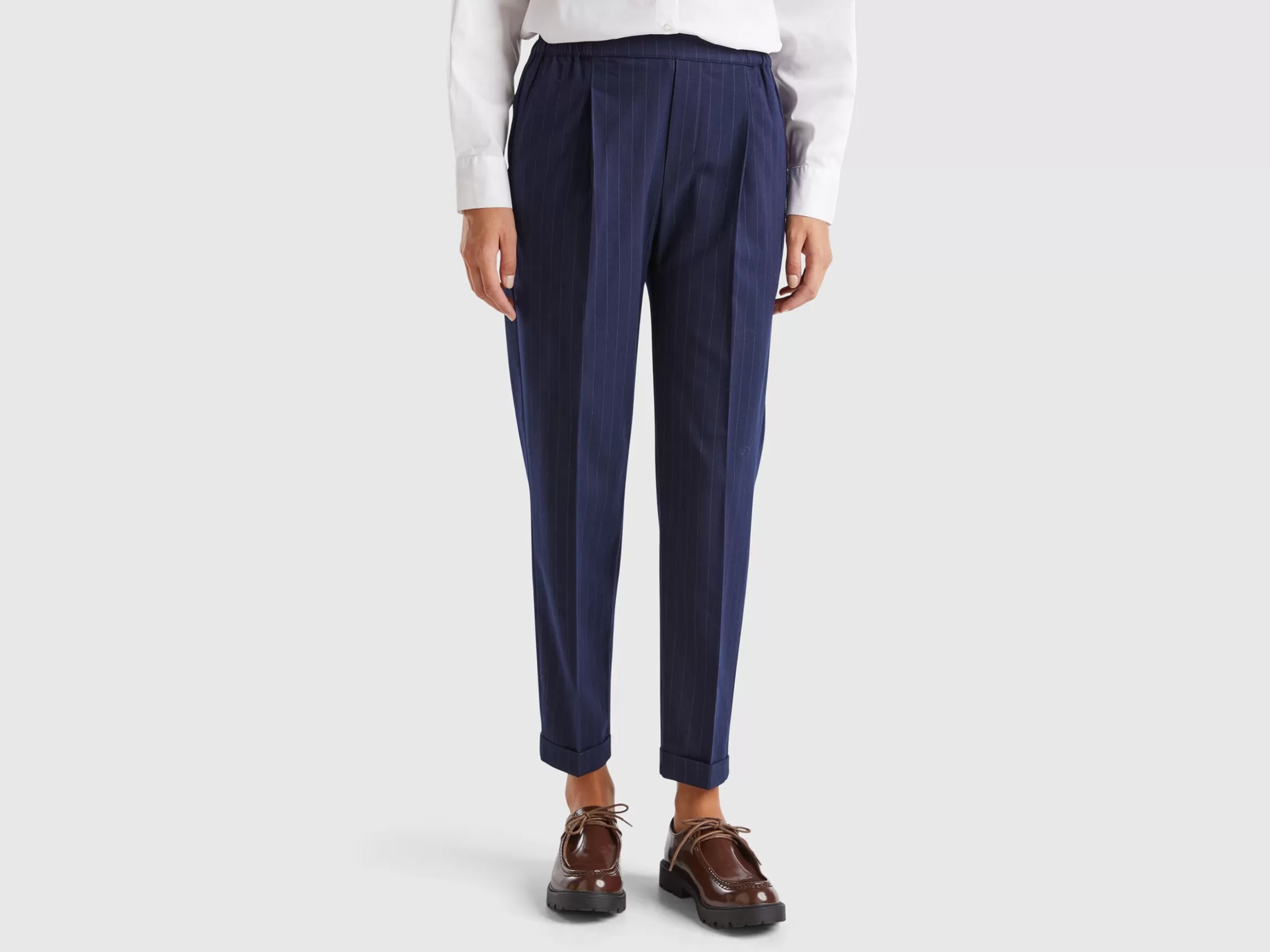 United Colors of Benetton Pinstripe flannel trousers