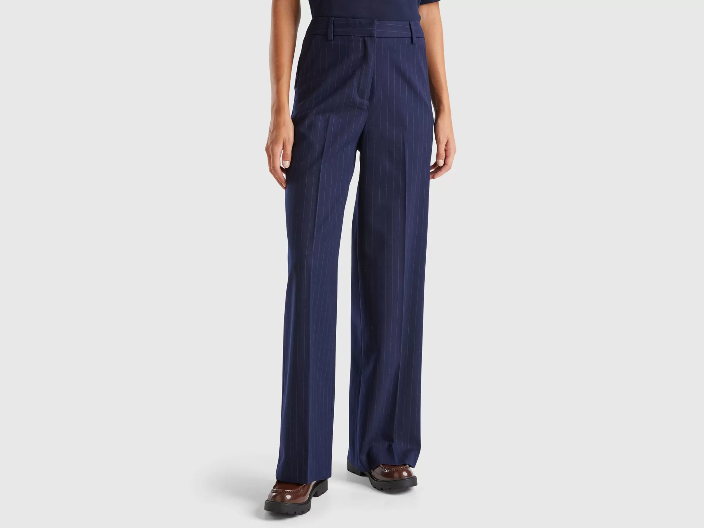 United Colors of Benetton Pinstripe trousers with wide leg