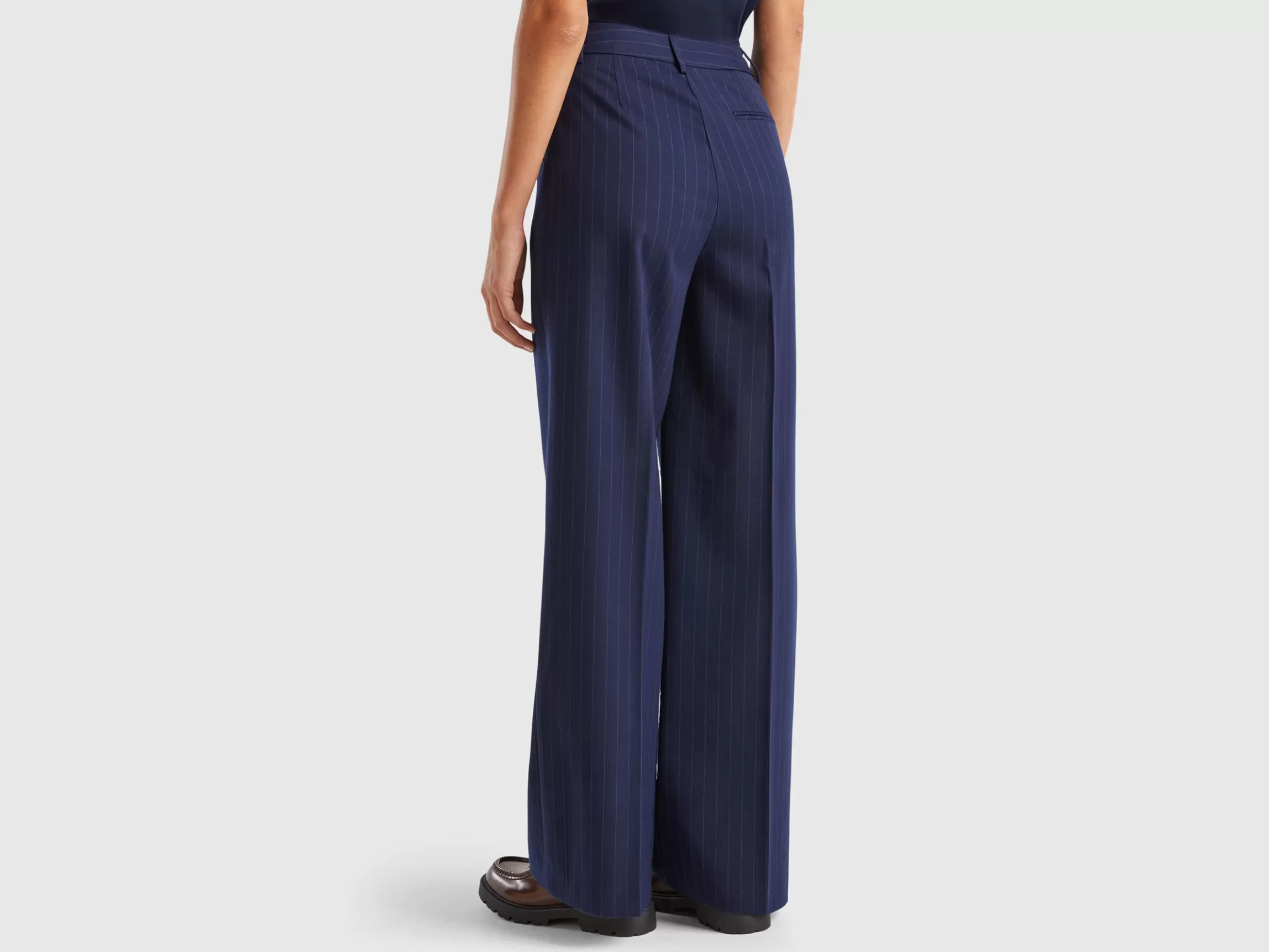 United Colors of Benetton Pinstripe trousers with wide leg