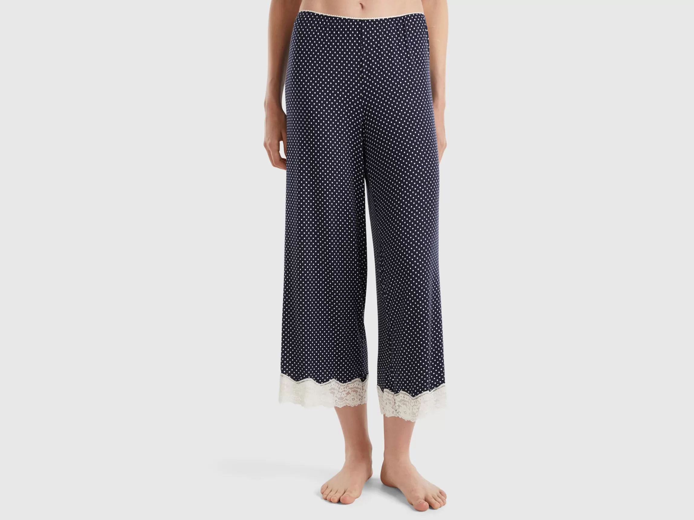 United Colors of Benetton Polka dot trousers with lace details