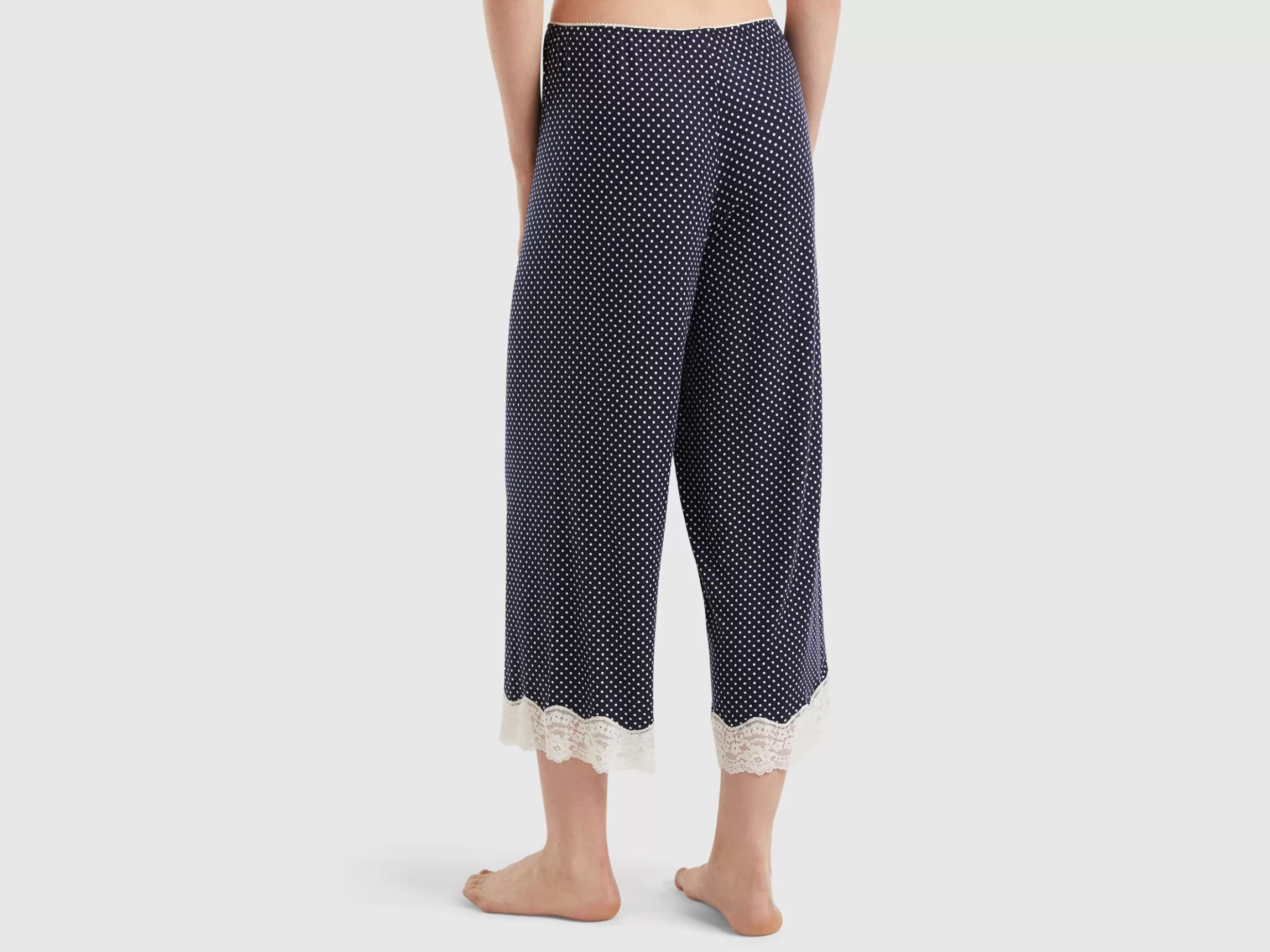 United Colors of Benetton Polka dot trousers with lace details
